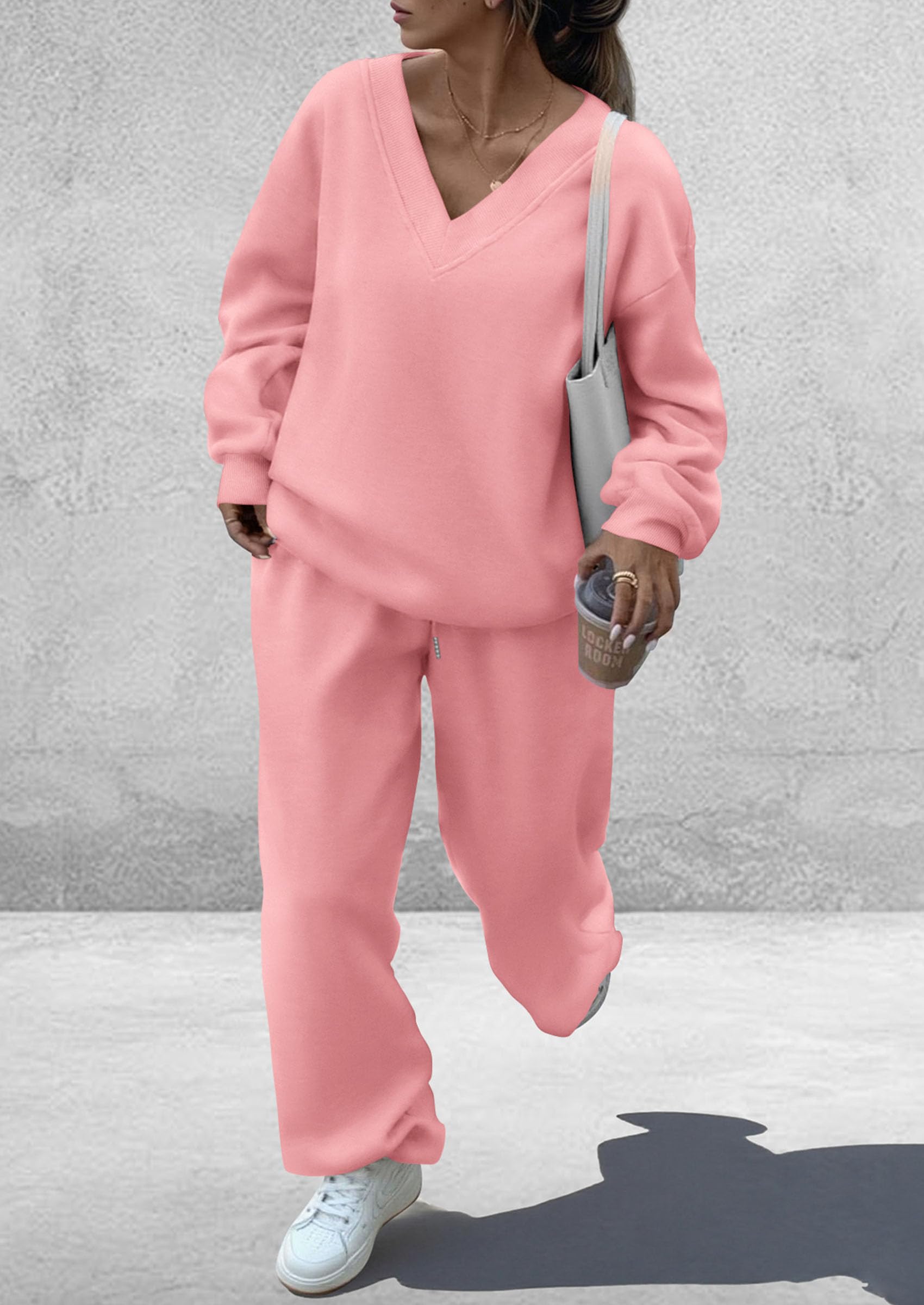 Womens 2 Piece Outfits Fall Sweatsuits,Pink,S