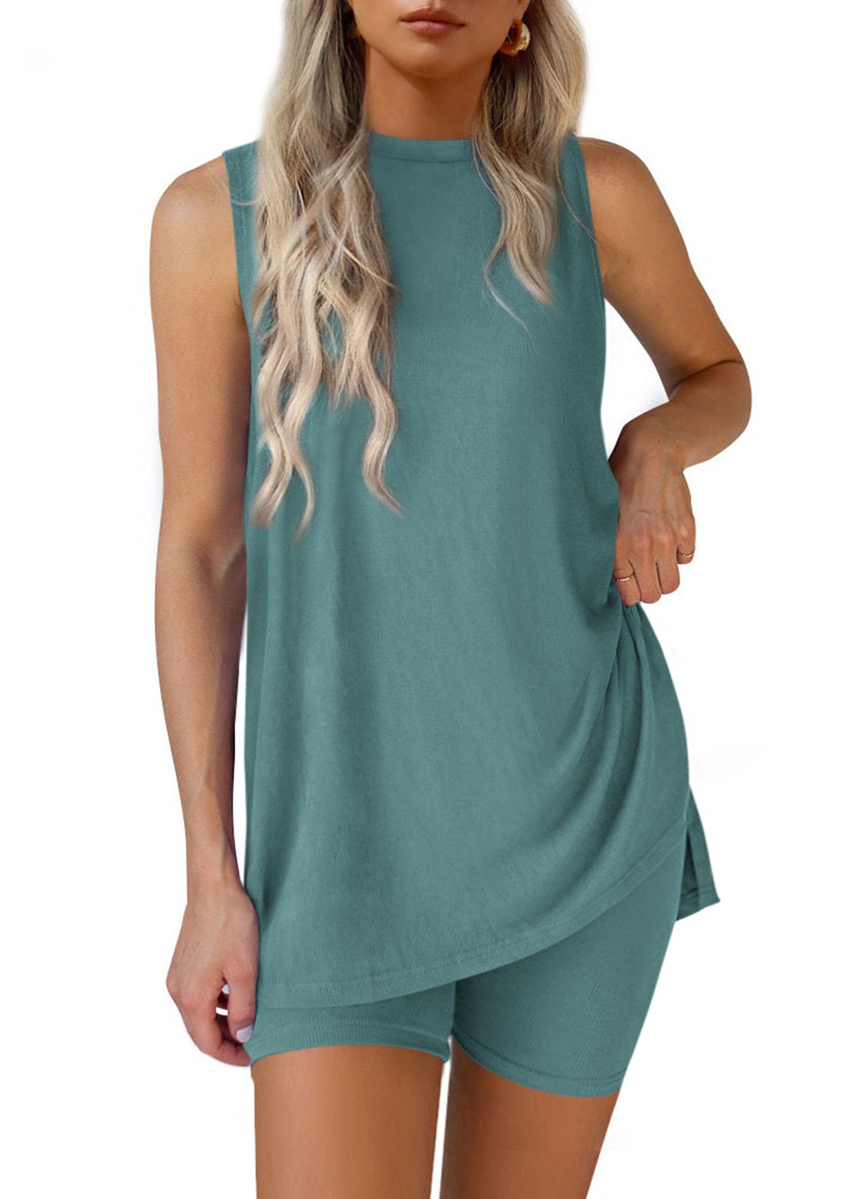 Lounge Sets for Women Matching 2 Piece Outfit,Fruit Green,S