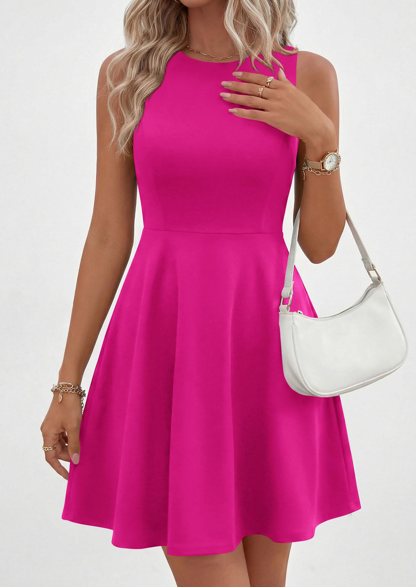A Line Cocktail Dresses for Women Elegant, Hot Pink,S