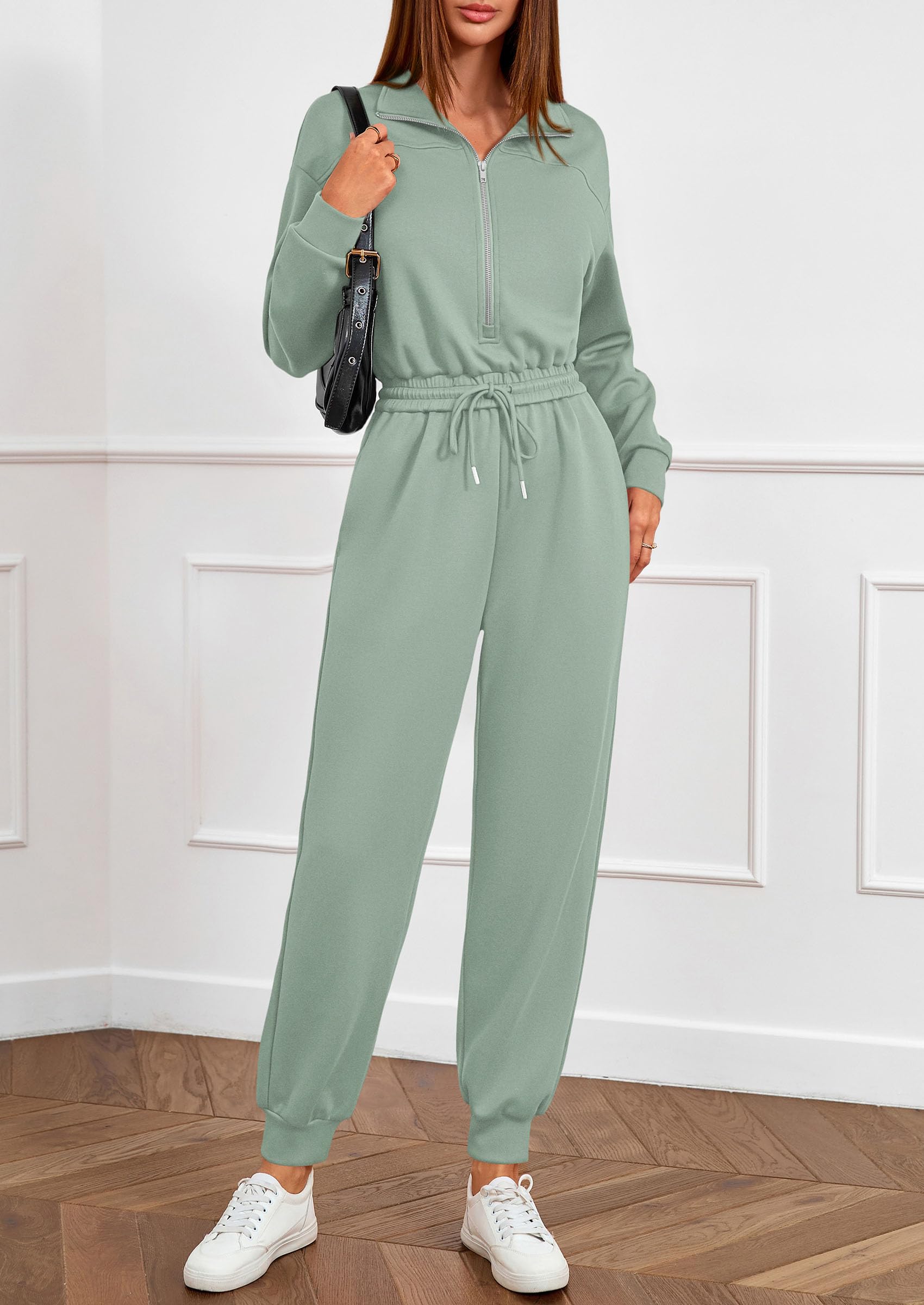 Long Sleeve Jumpsuits for Women Fall One Piece Travel Outfits