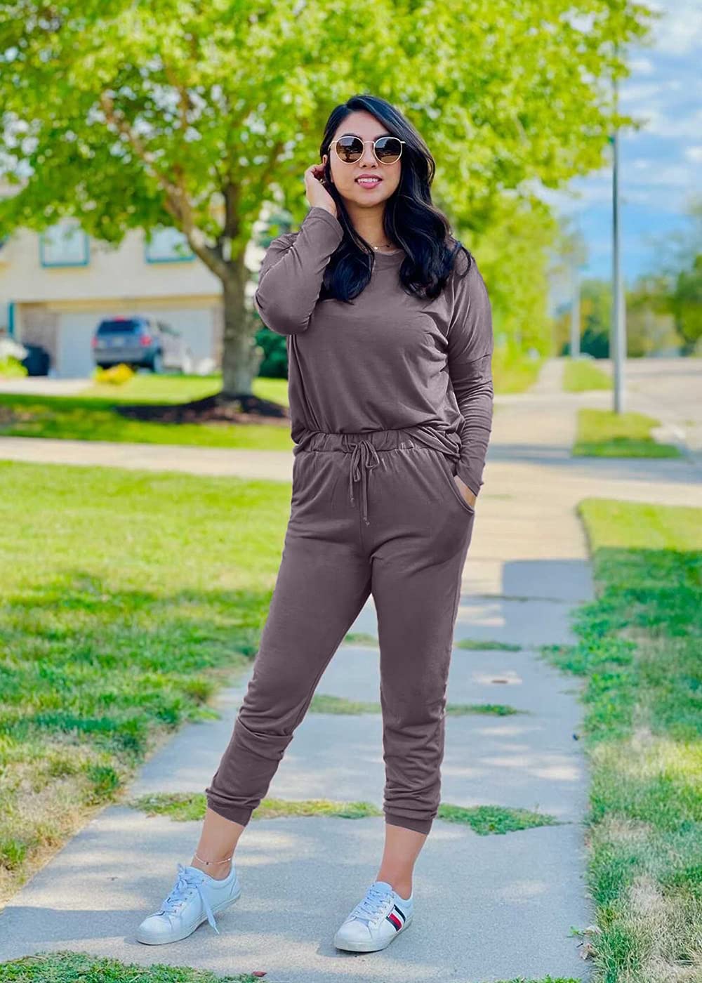 Airport Travel Outfit Women Fall 2 Piece Matching Lounge Sets
