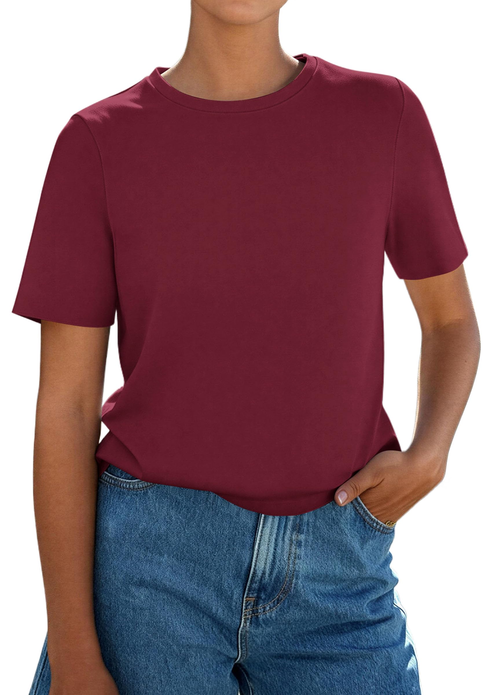 Women's Short Sleeve Cotton Tops Summer Casual T-Shirt 2026