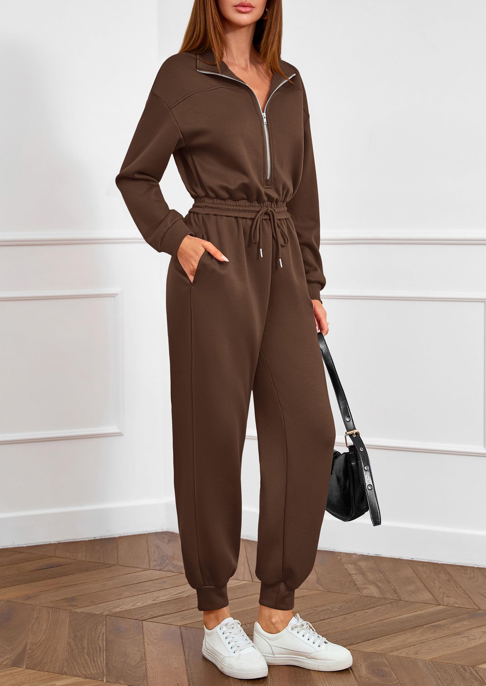 Long Sleeve Jumpsuits for Women Fall One Piece Travel Outfits