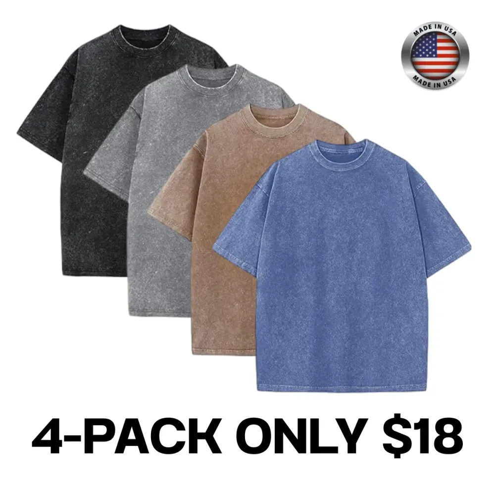 Men's Acid Wash Cotton T-Shirts