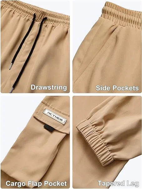 Men's Baggy Solid Color Drawstring Casual Cargo Pants
