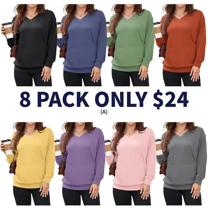 Women's Hoodless V-neck Sweatshirt