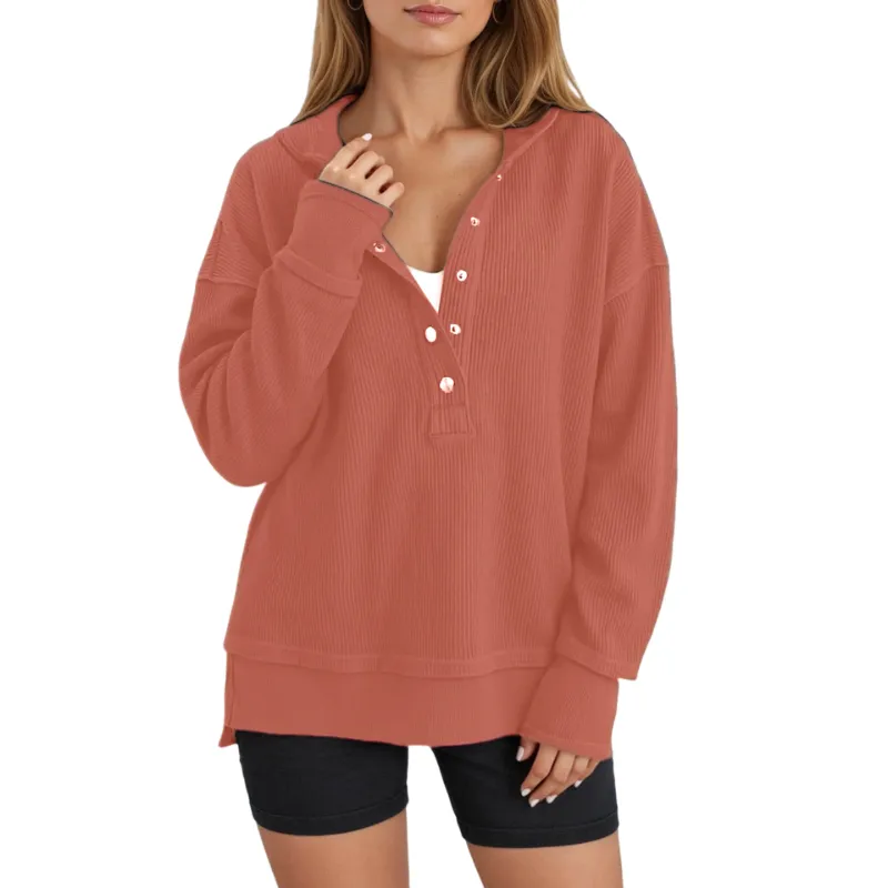 Womens Fashion V Neck Sweatshirt