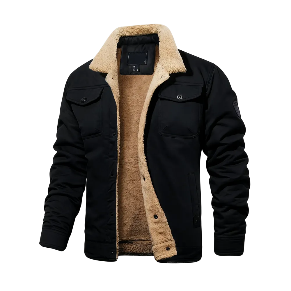 Men's Sherpa Lined Trucker Jacket – Warm, Casual Cotton Fleece