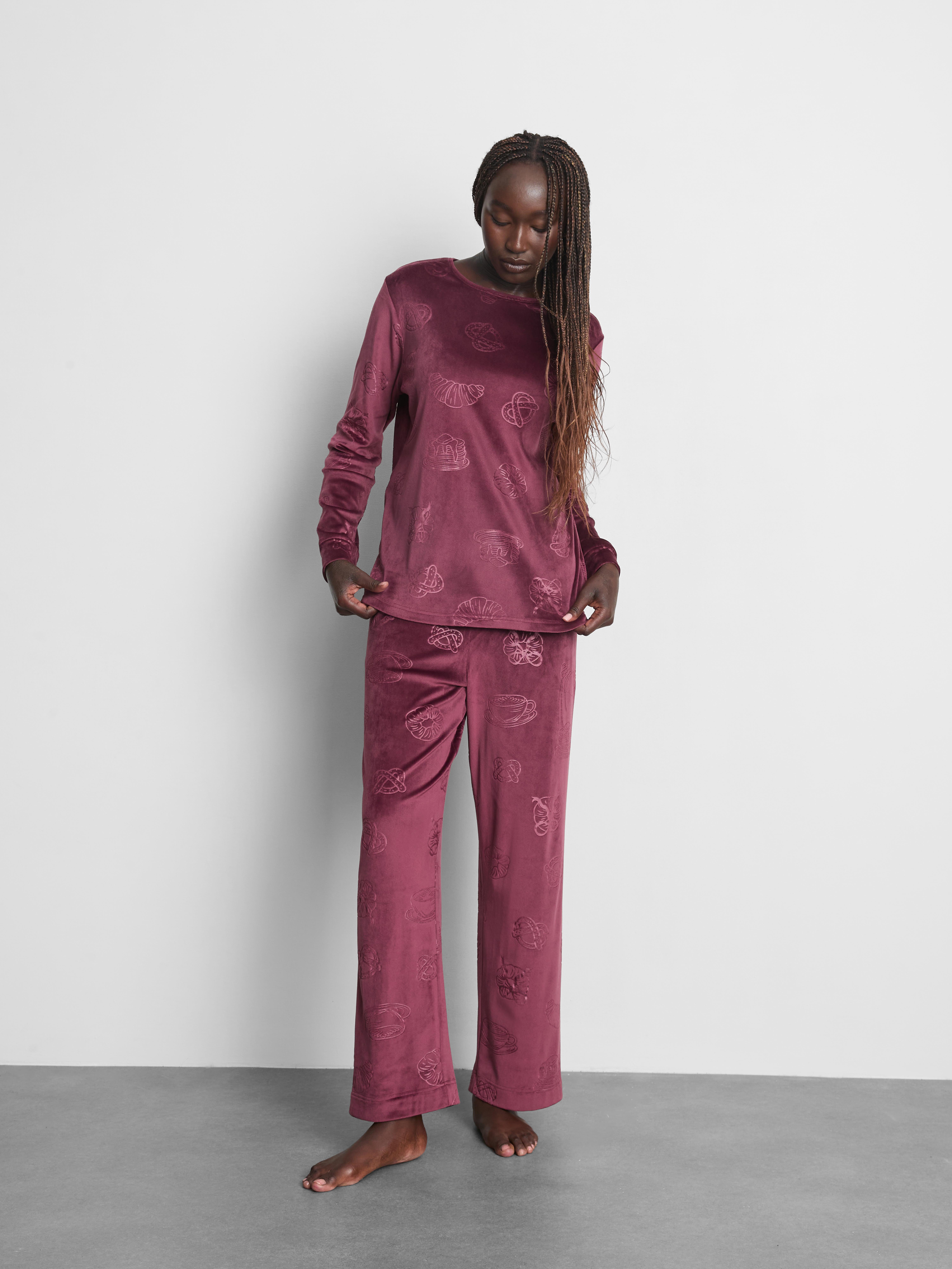 Plush Crew Neck Pajamas