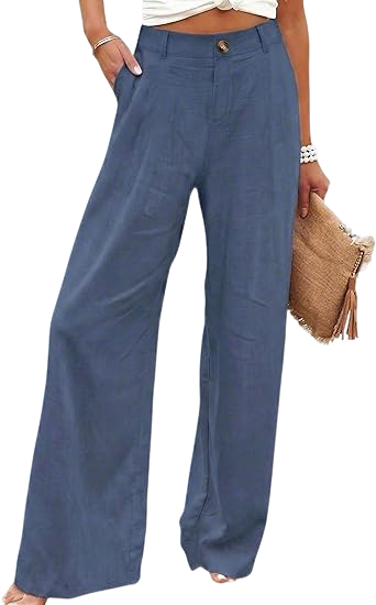 ⚡LAST 2 DAYS⚡- Women’s Casual High Waist Linen Wide Leg Trousers