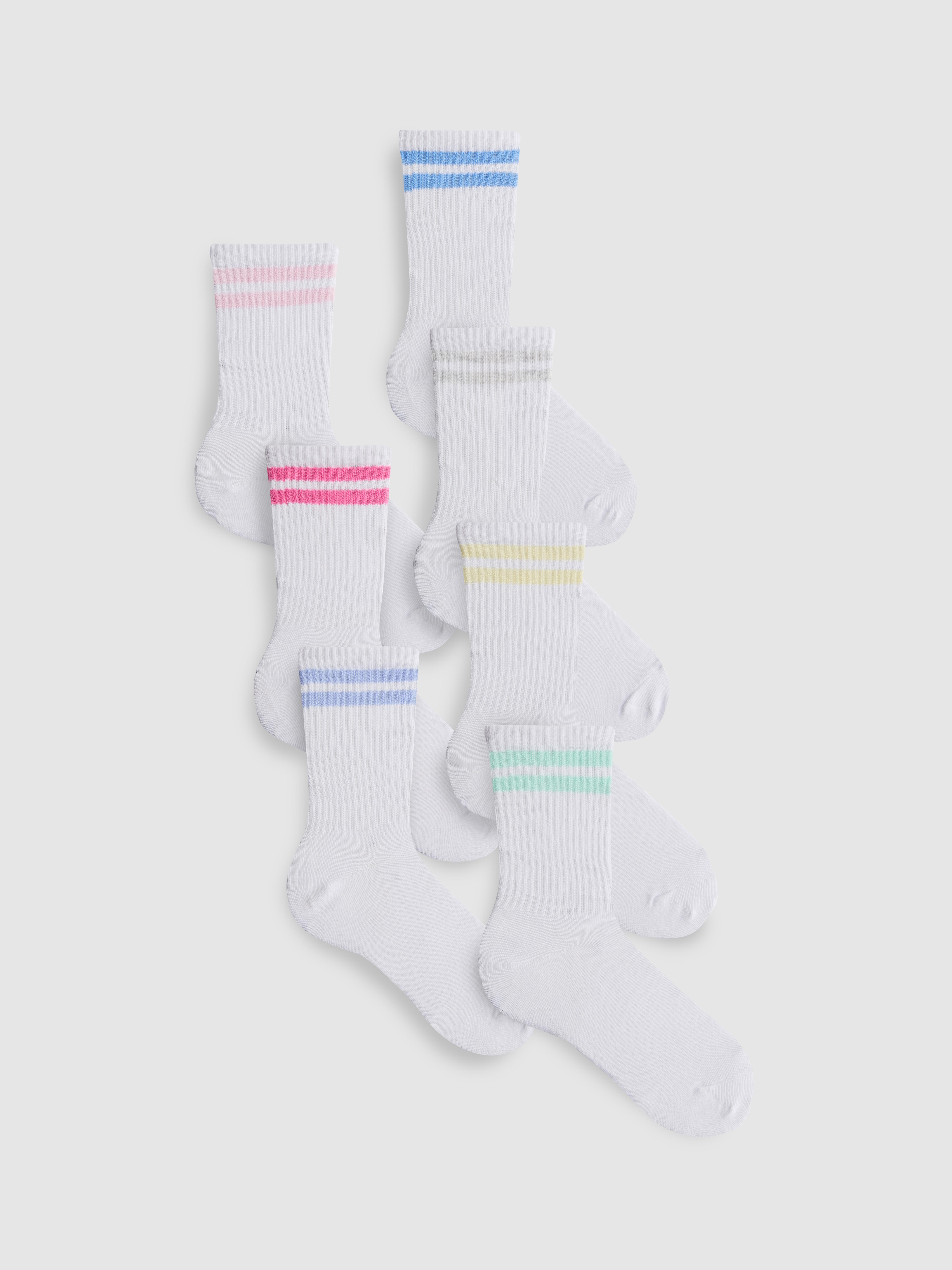 7pk Ribbed Sports Socks