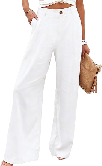 ⚡LAST 2 DAYS⚡- Women’s Casual High Waist Linen Wide Leg Trousers