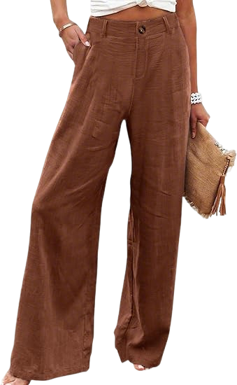 ⚡LAST 2 DAYS⚡- Women’s Casual High Waist Linen Wide Leg Trousers