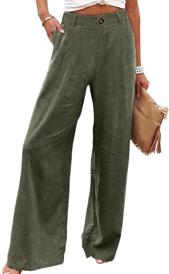 ⚡LAST 2 DAYS⚡- Women’s Casual High Waist Linen Wide Leg Trousers
