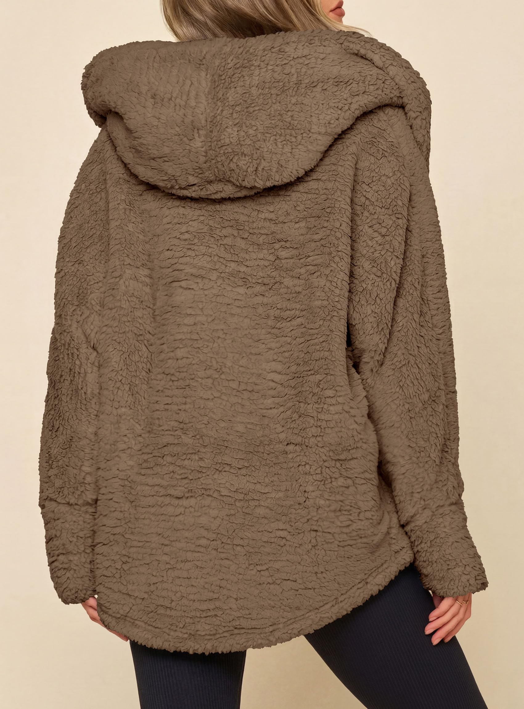 Women's Winter Warm Coats Hooded Faux Fur Sherpa Jacket