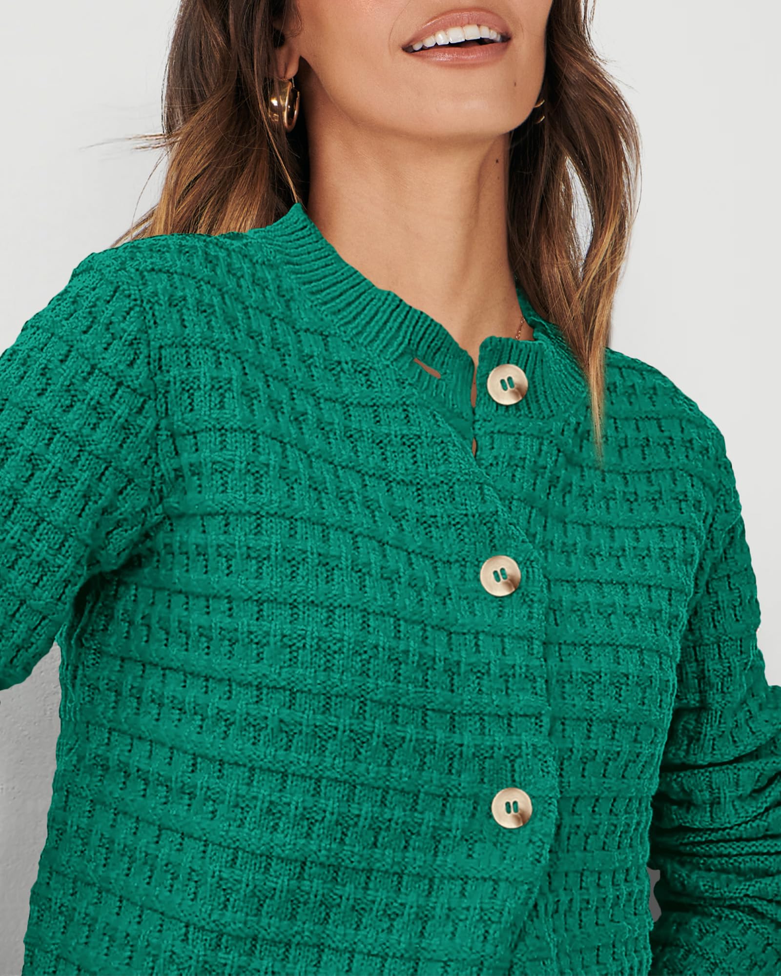 Women's Fall Lightweight Cardigan Sweaters Green