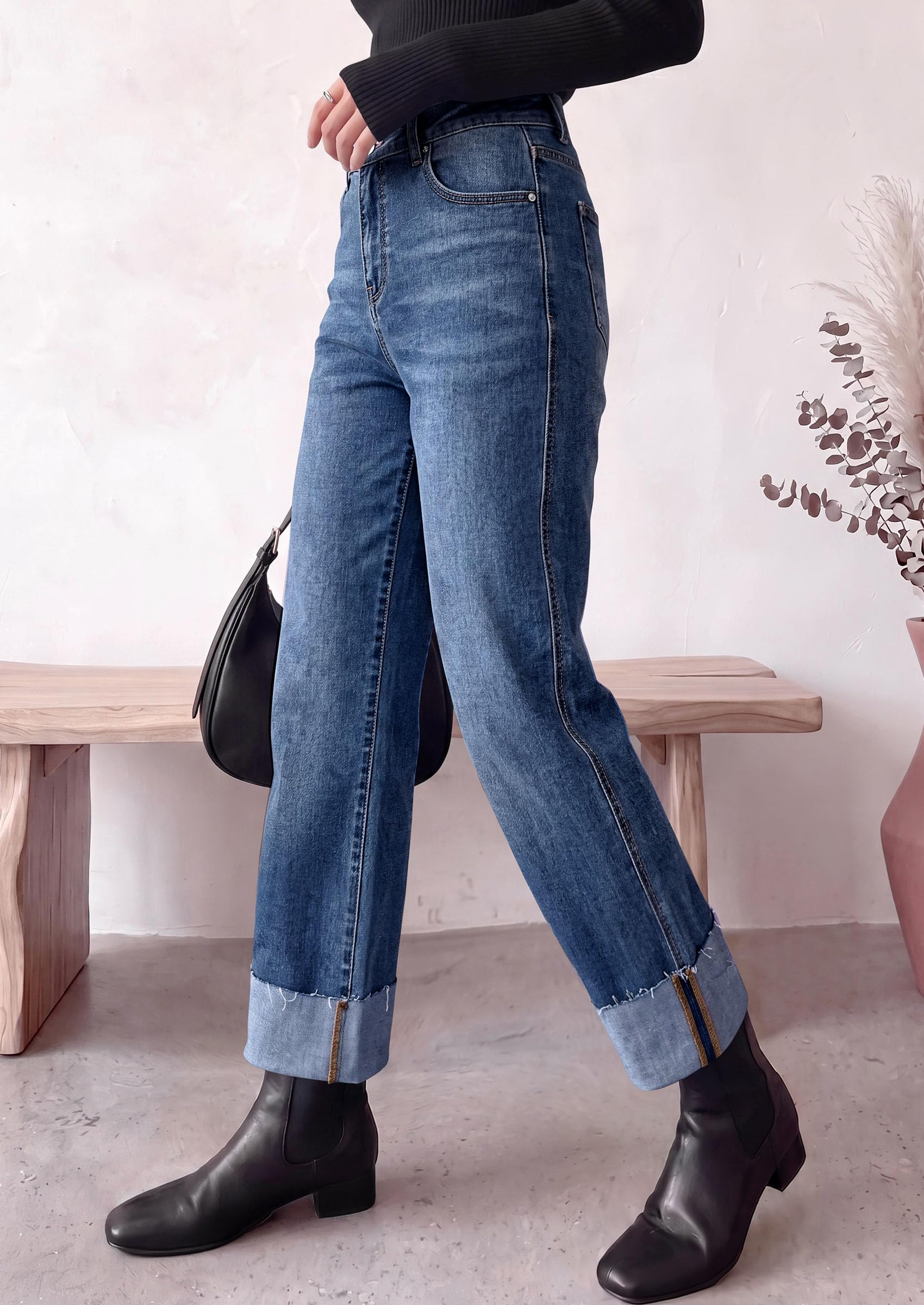 Women's Baggy Denim Jeans Wide Leg Pants Ashleigh Blue 4