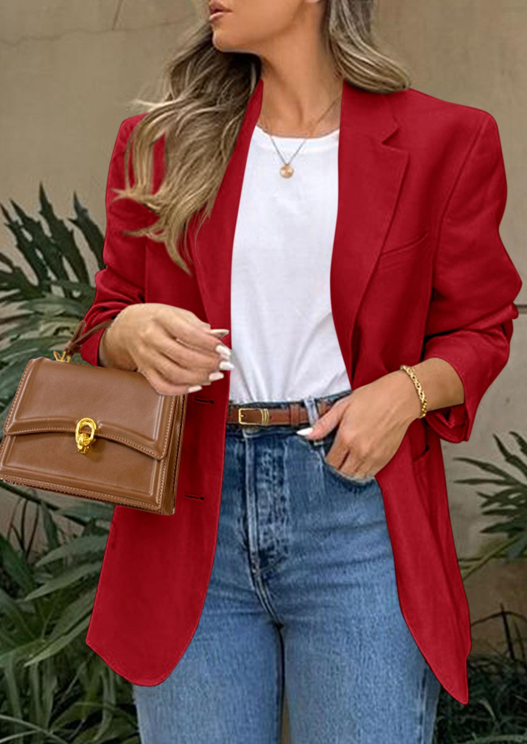2026 Blazers for Women Business Casual,Red,XS