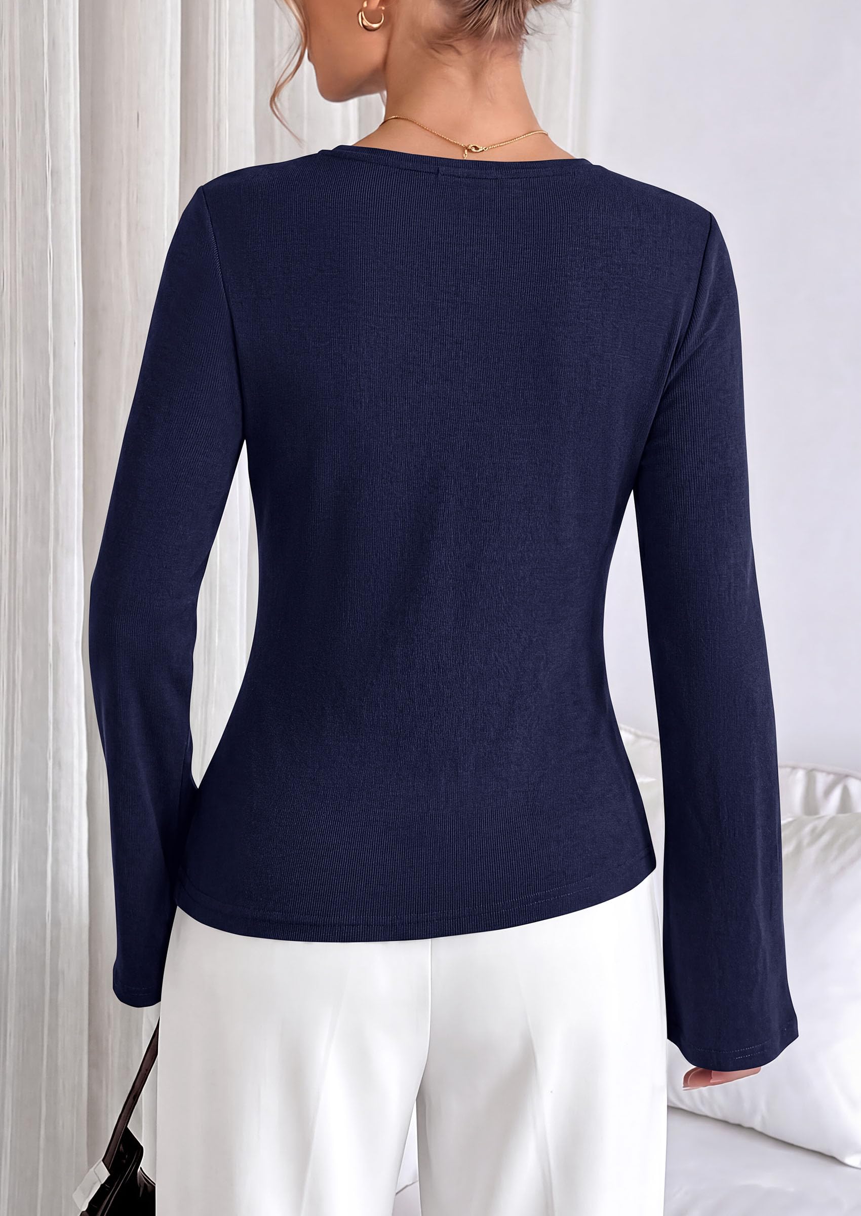 Asymmetrical Tops for Women Fall Business Casual Peplum Top