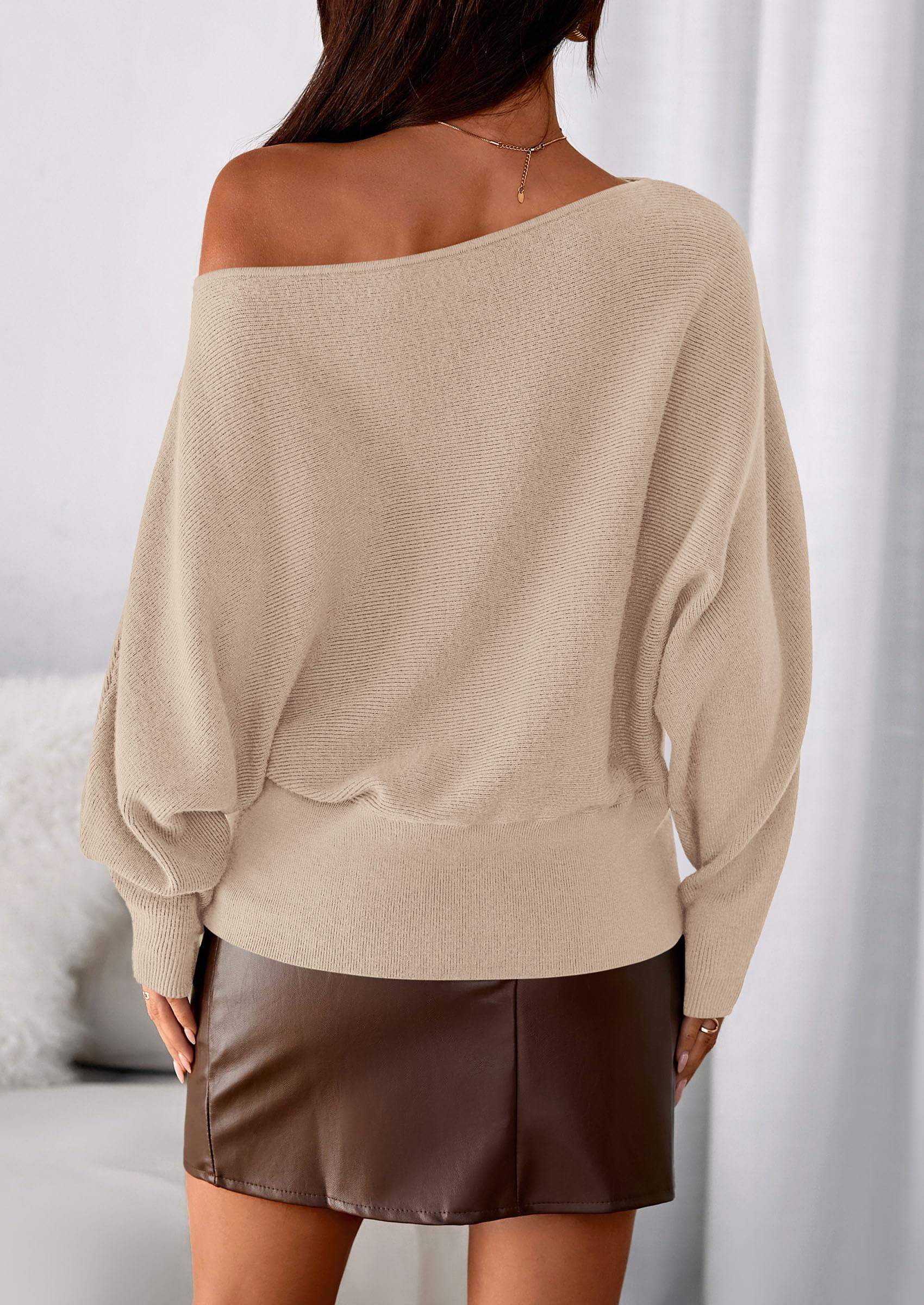 Women's Off the Shoulder Sweater Trendy Fall Going Out Tops