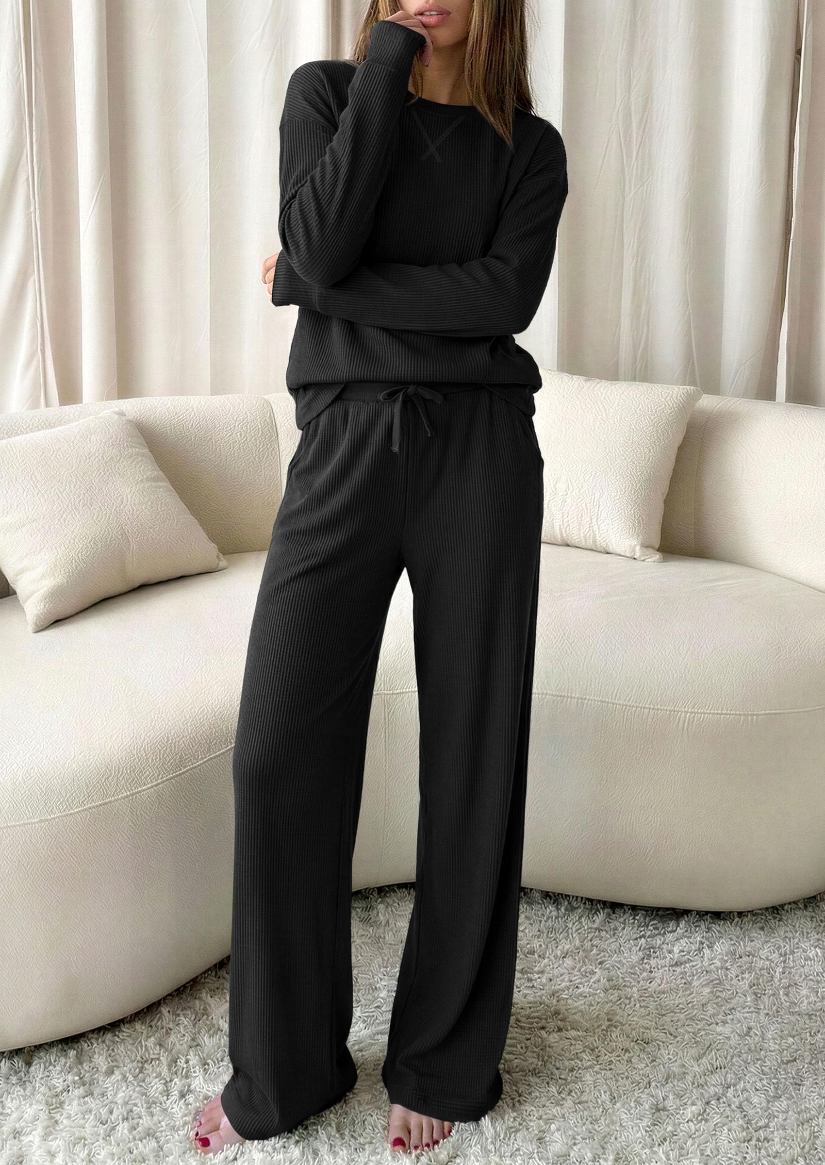 Women Matching Lounge Sets Fall 2 Piece Airport Travel Outfit