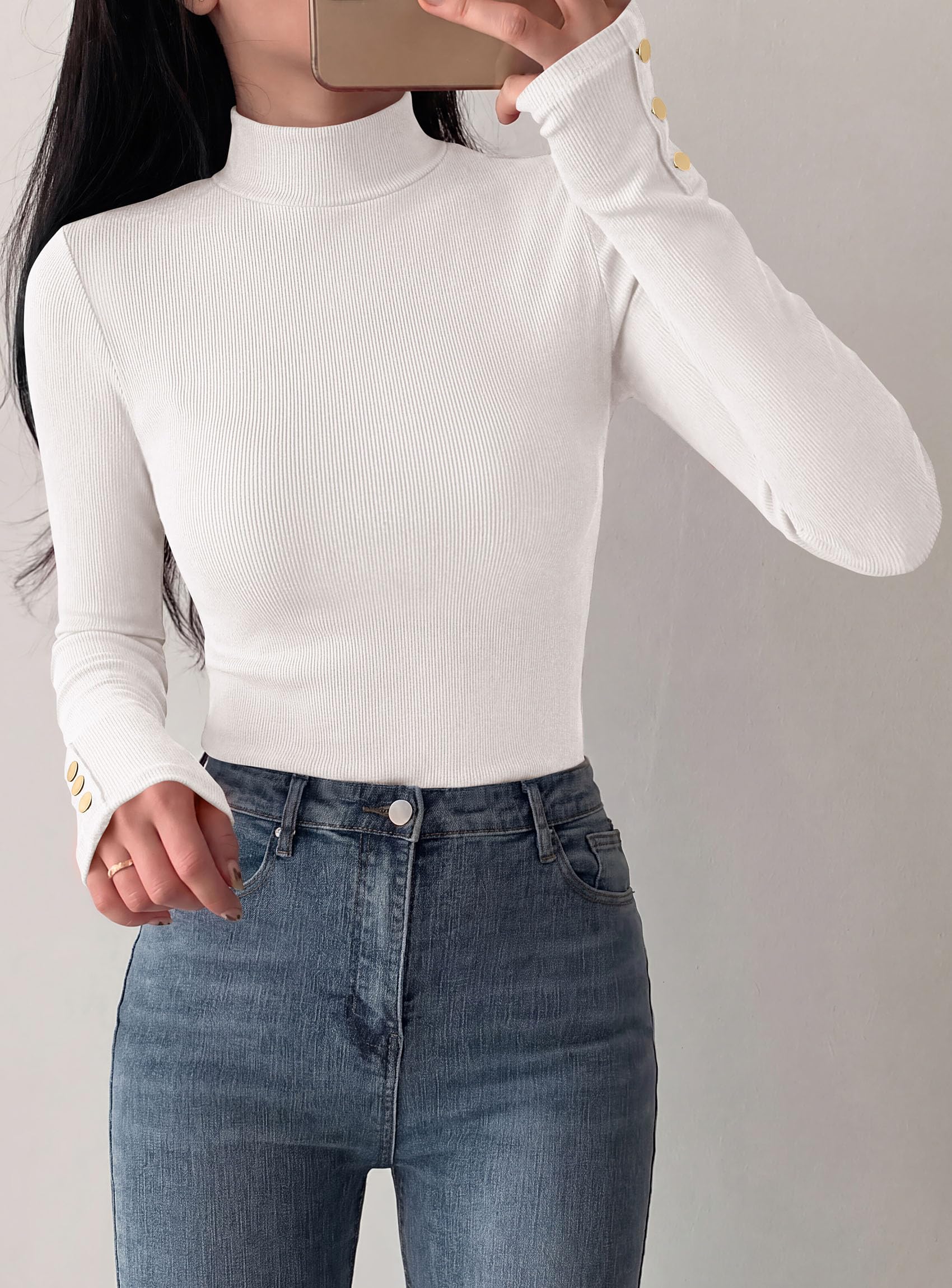 Women's Long Sleeve Shirts Fall Going Out Tops,White,XS