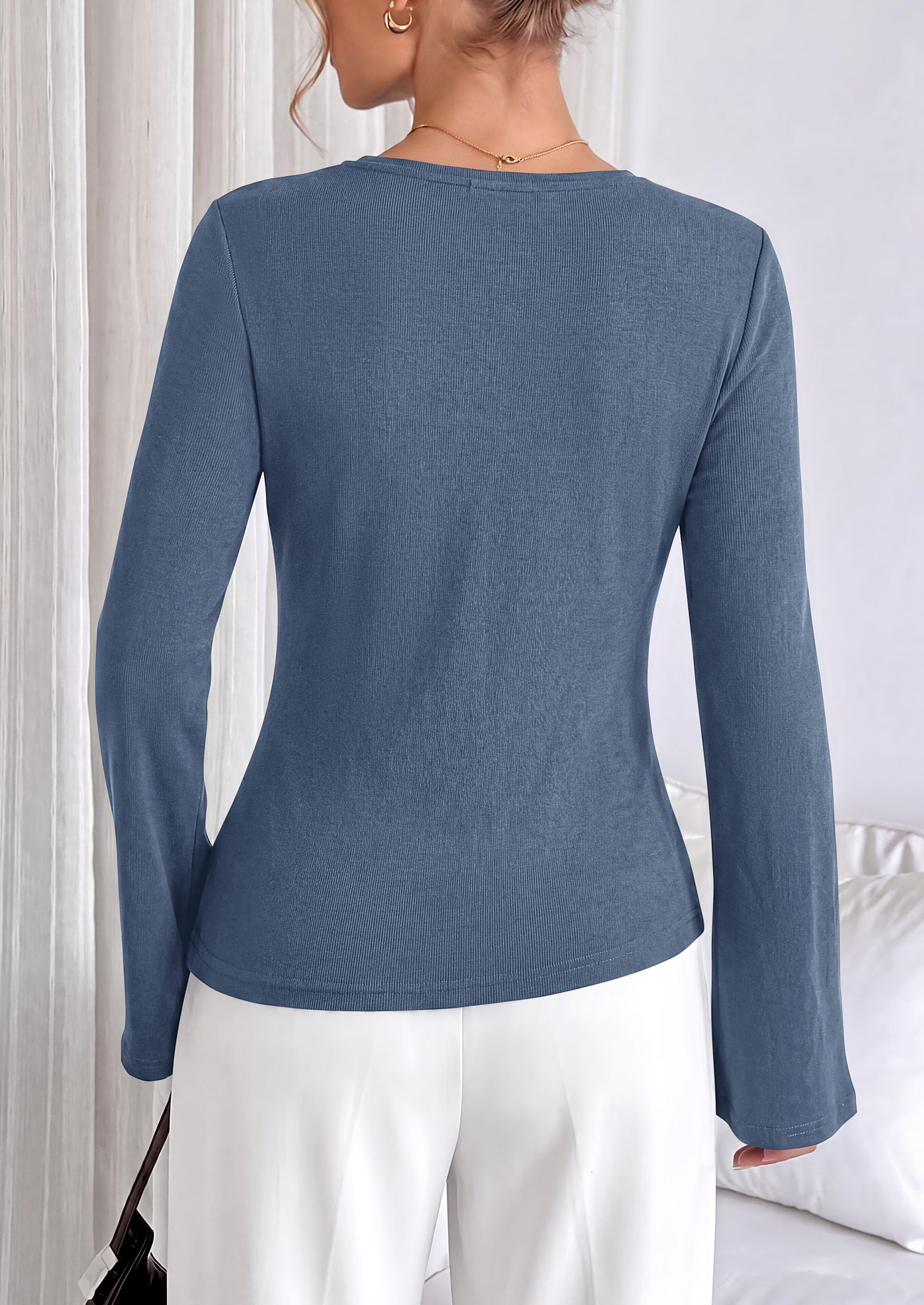 Asymmetrical Tops for Women Fall Business Casual Peplum Top