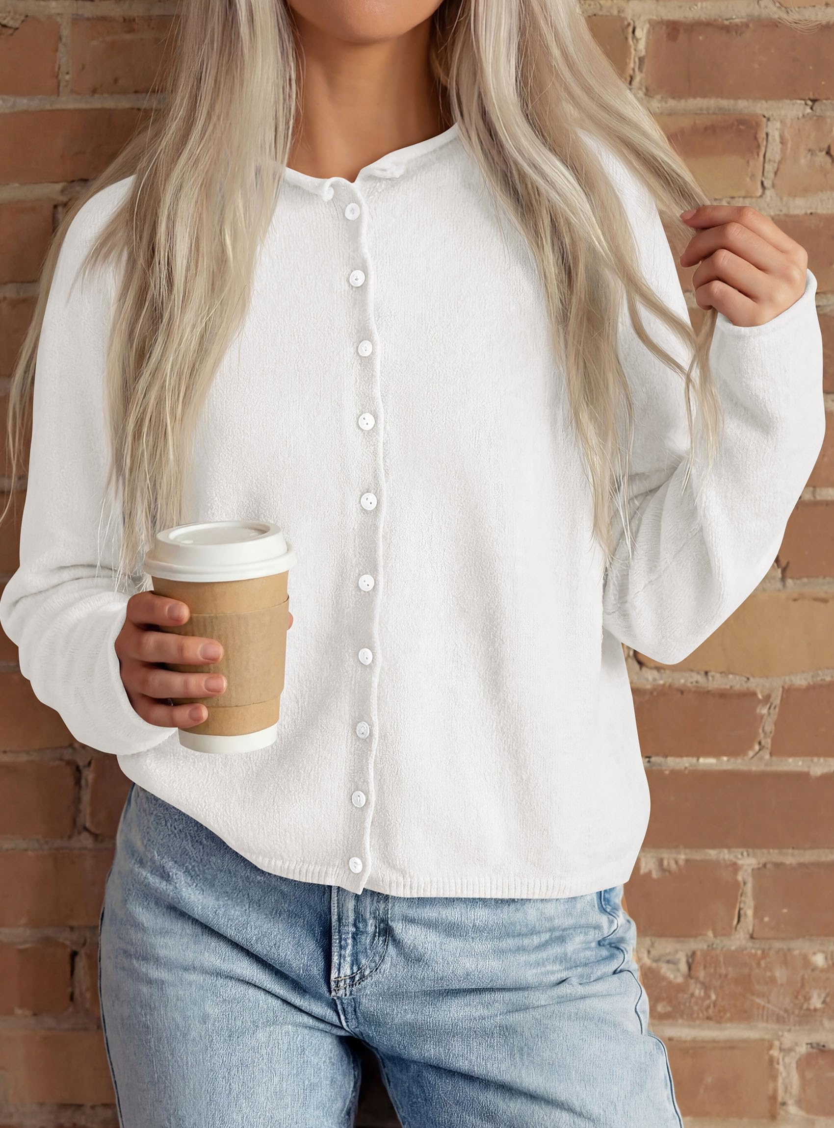 Button Up Cardigan for Women Knit Oversized Fall Sweaters