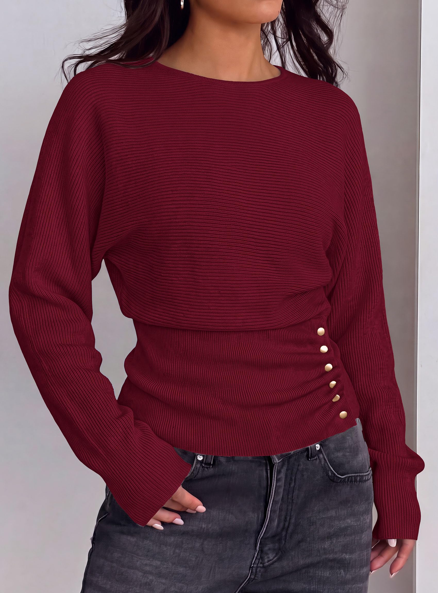 Batwing Sleeve Sweaters For Women Pullover Fall Clothes