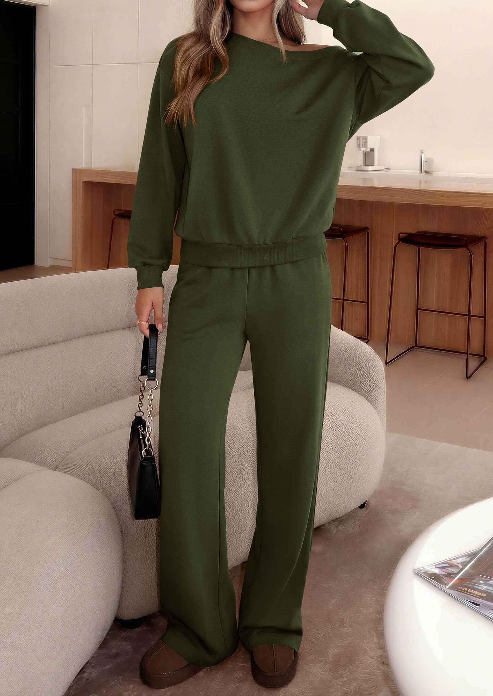 2 Piece Sets for Women Off the Shoulder Matching Lounge Set