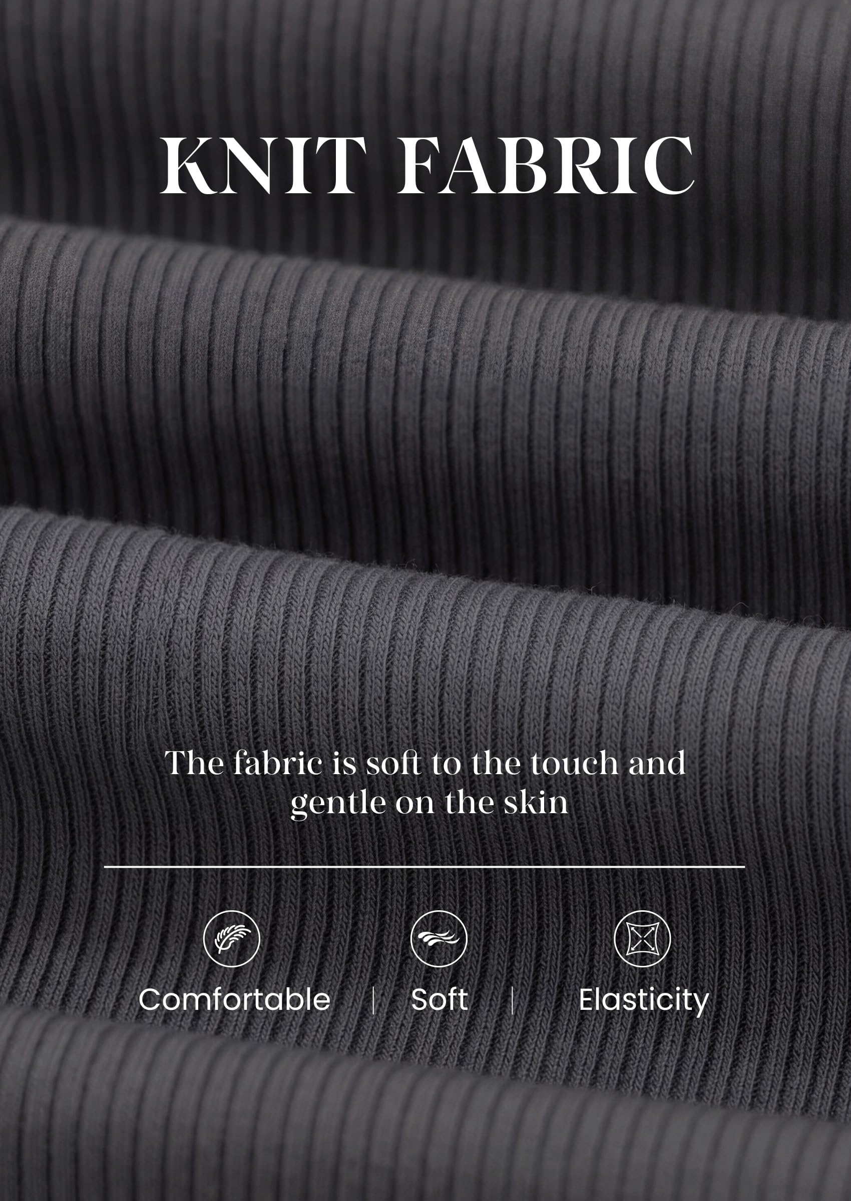 Womens Long Sleeve Ribbed V Neck Knit Shirts(Dark Grey,S)