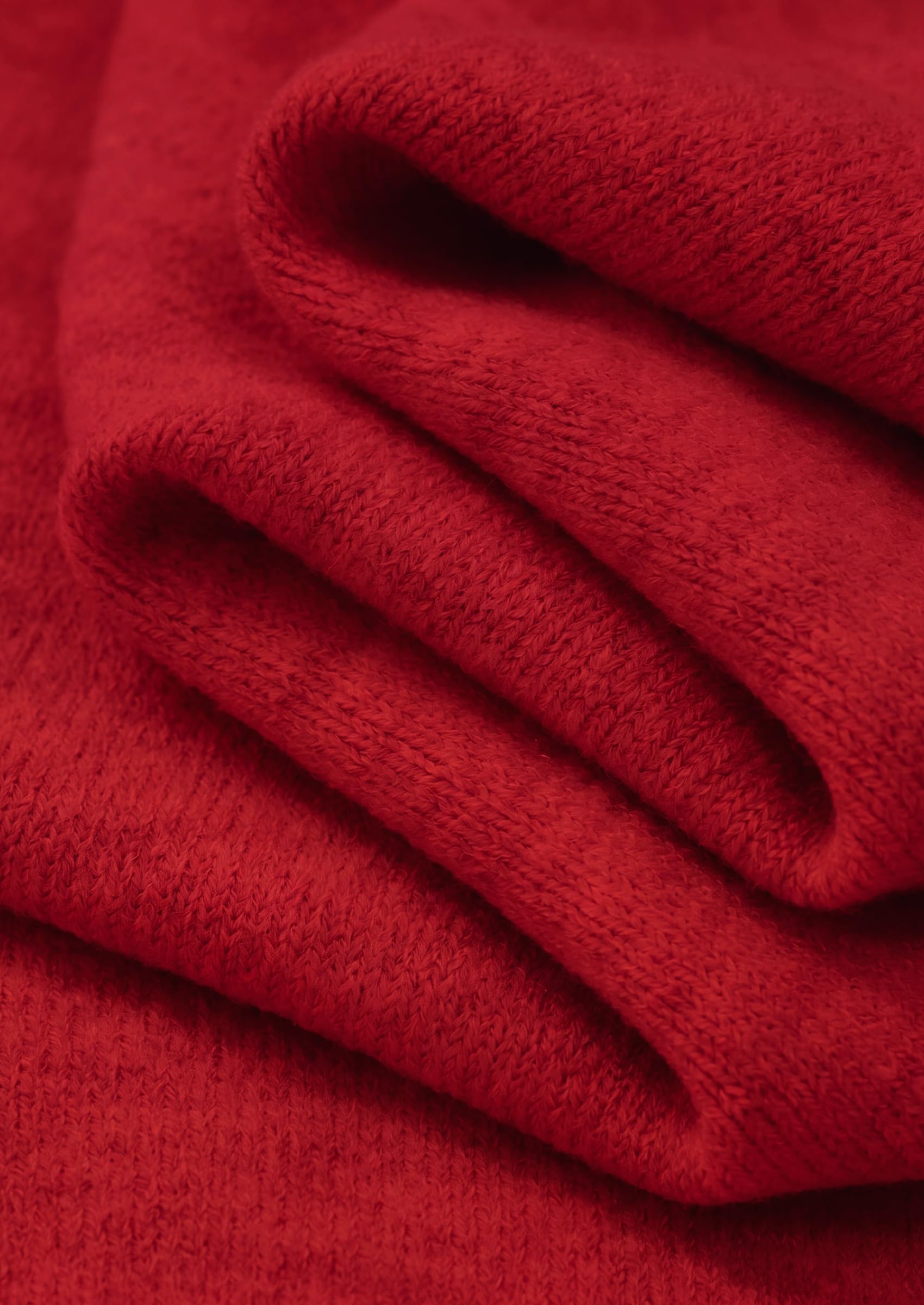 Women's Cozy Sweaters Fall Fashion V Neck Tops Red,S