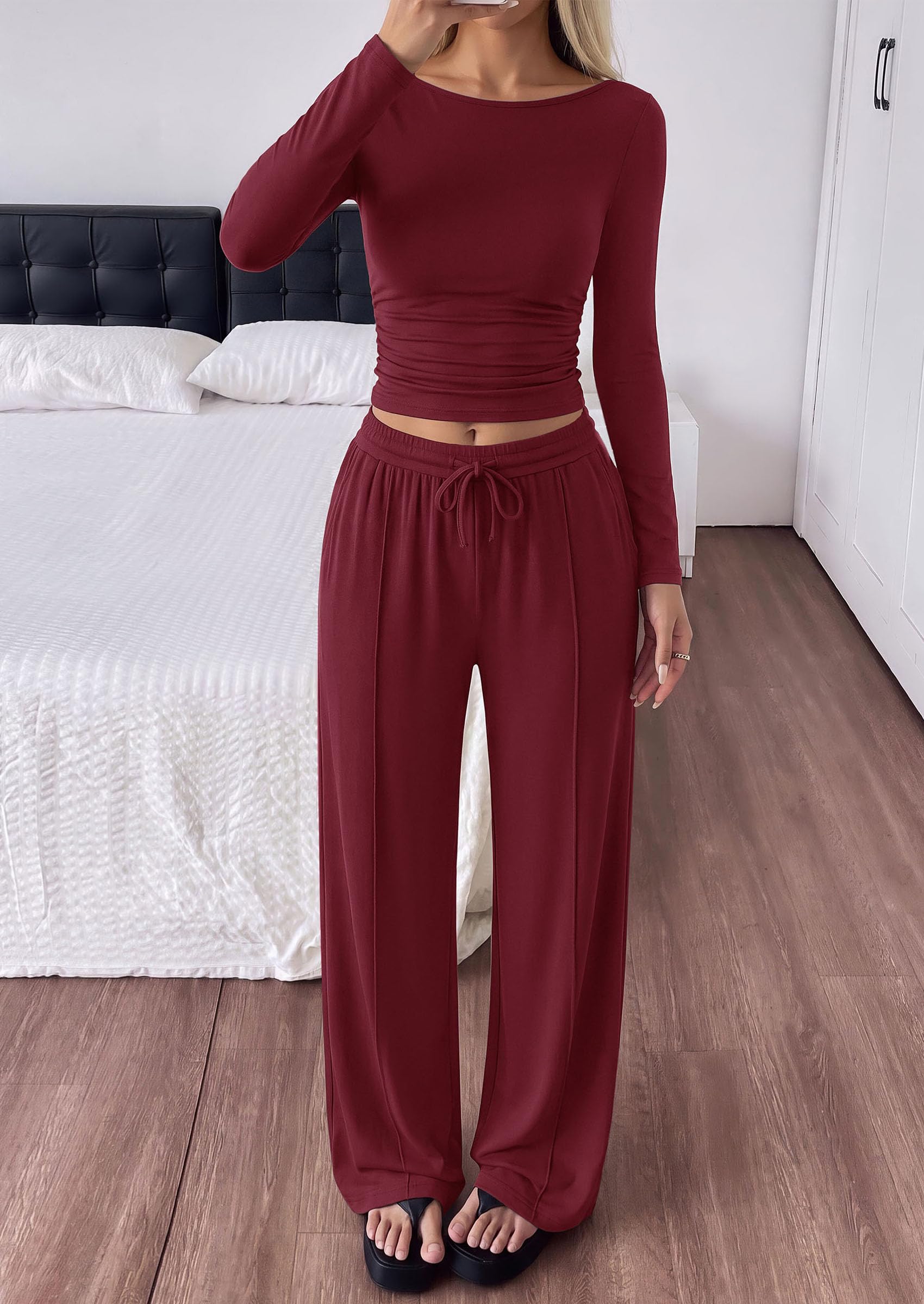 Womens 2 Piece Lounge Sets Fall Fashion Airport Travel Outfits