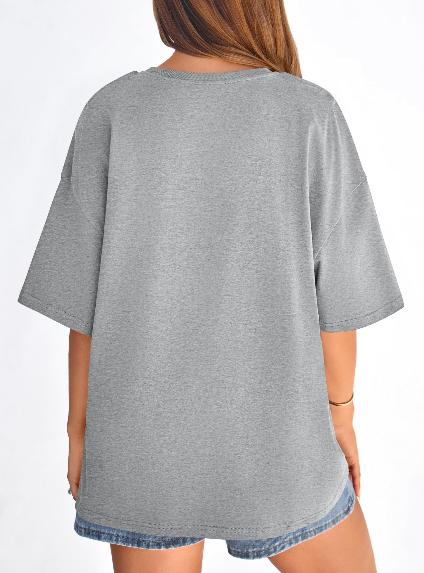 Women's Oversized Tshirts Going Out Tops (Grey,S)