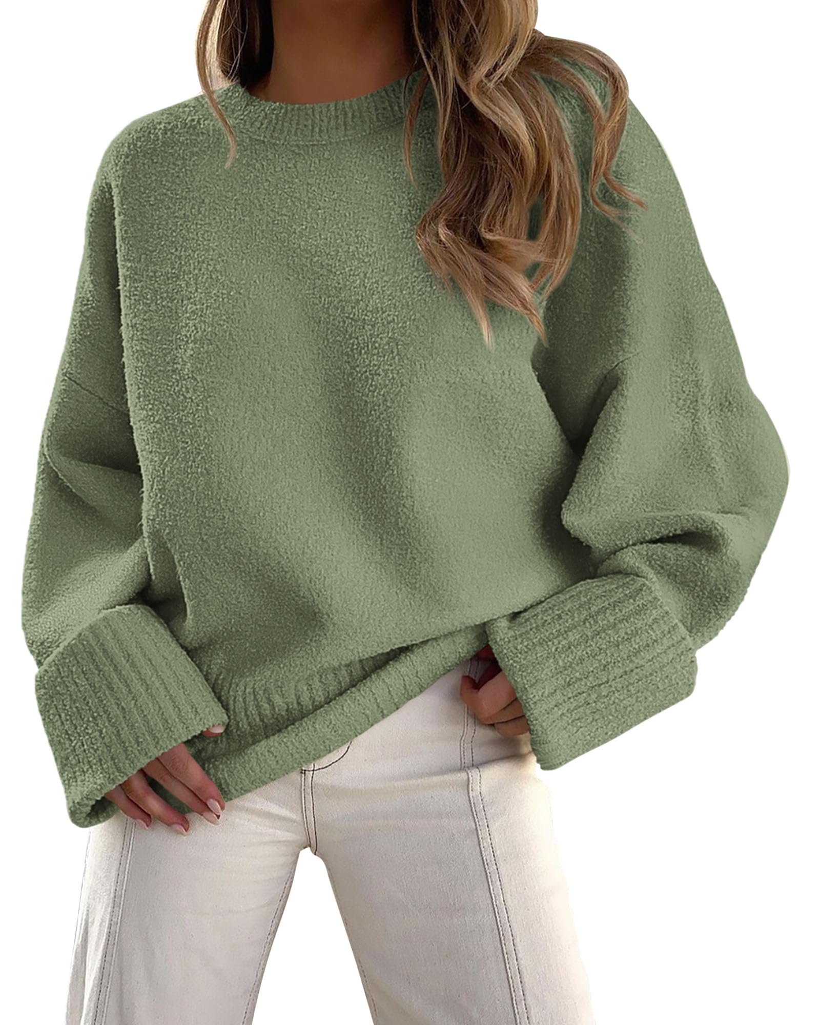 Women's Fall Fashion Cozy Oversized Sweaters(Army Green,XS)