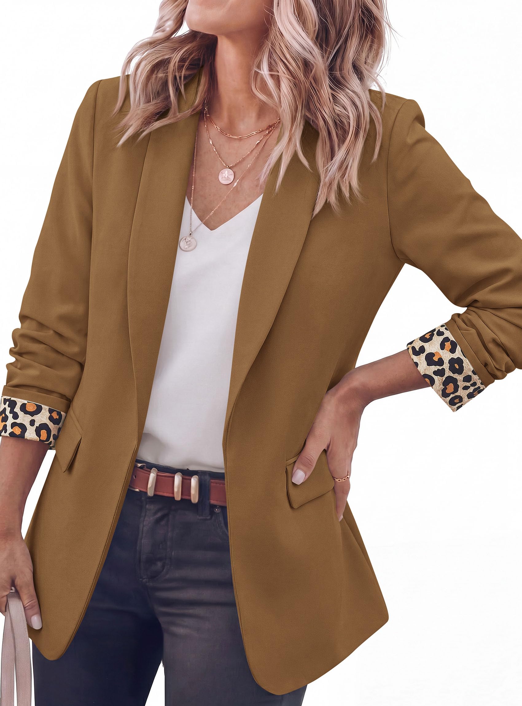 Blazers for Women Business Casual Open Front Lapel Suit Jacket