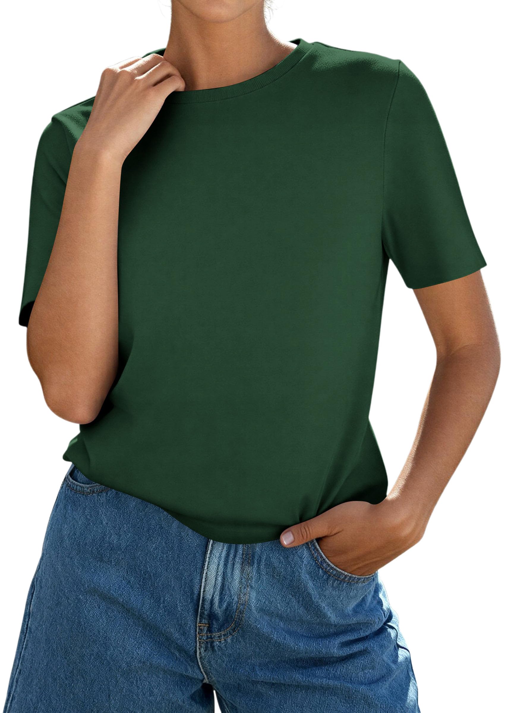 Women's Short Sleeve Cotton Tops Summer Casual T-Shirt 2026
