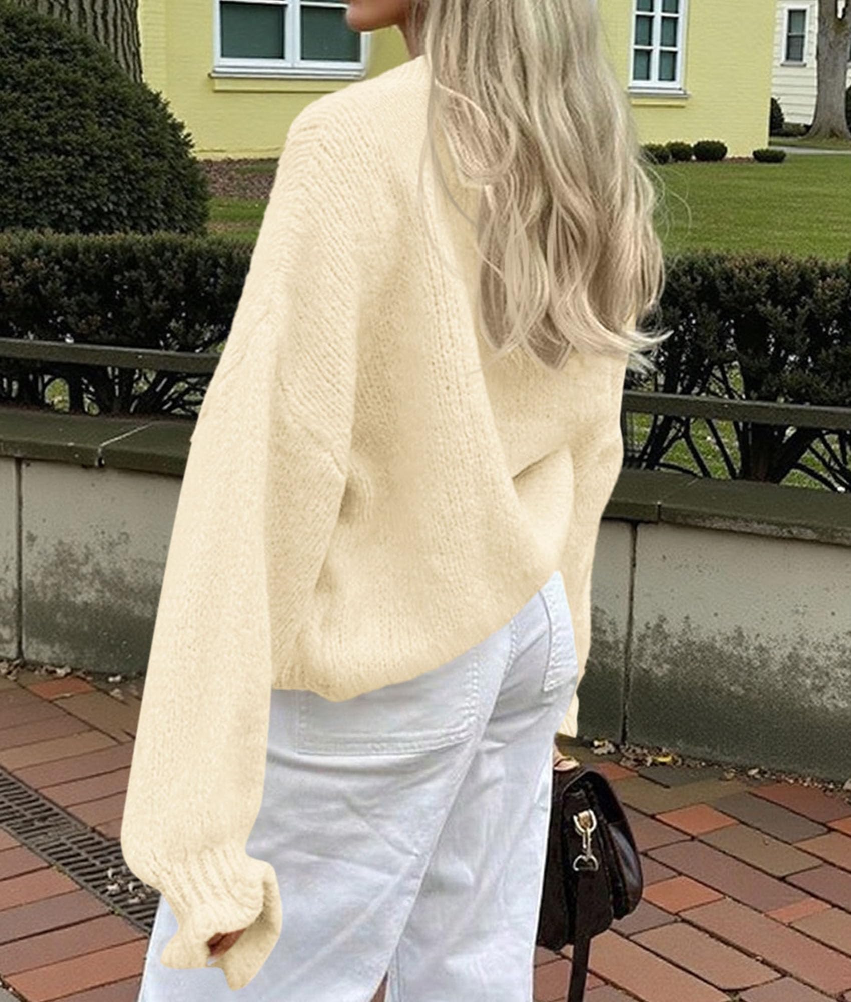 Womens Long Sleeve Chunky Knit Cardigan Sweaters,Beige,S