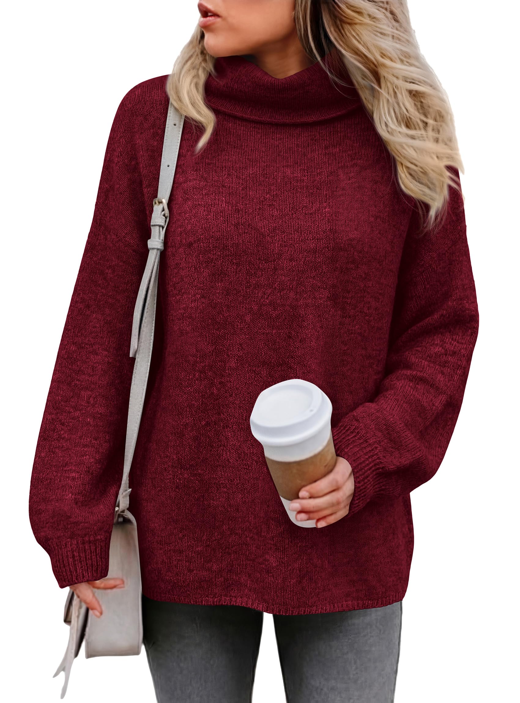 Women's Winter Turtleneck Sweaters Oversized Warm Pullover
