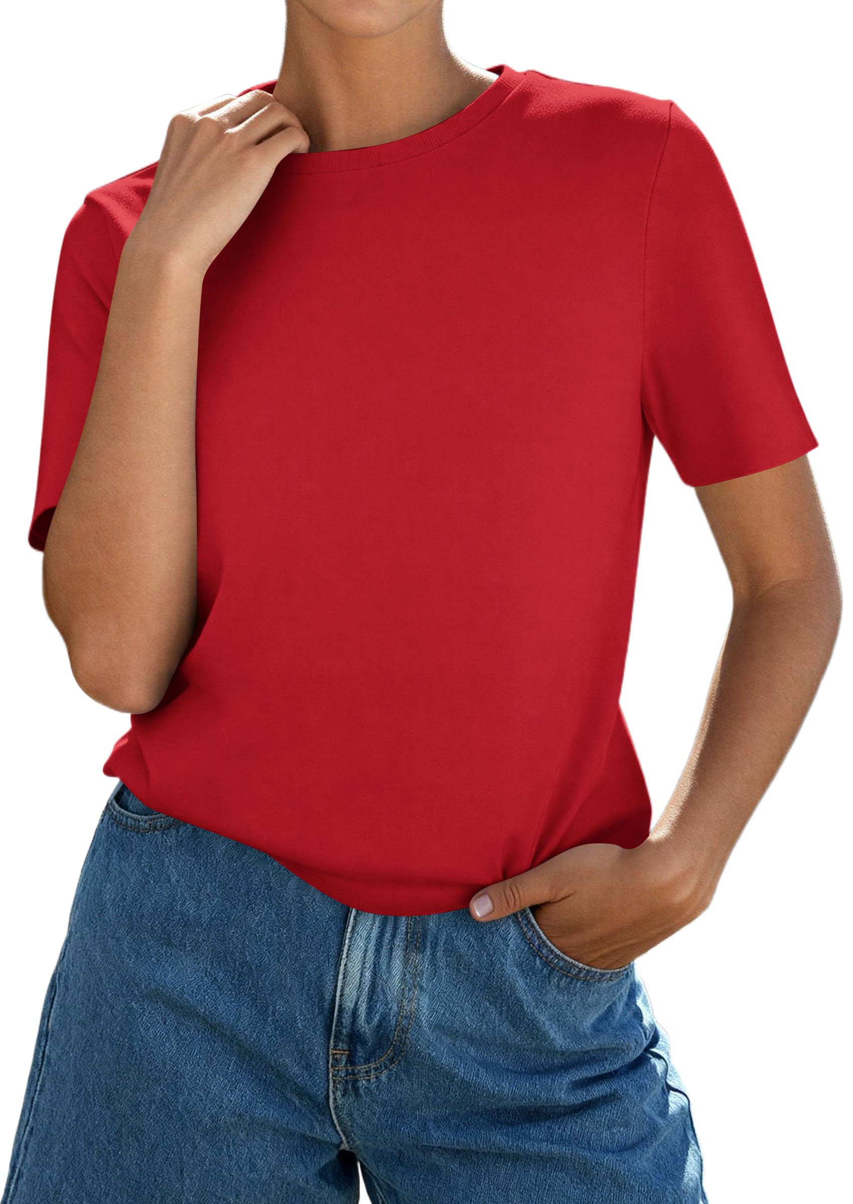 Women's Short Sleeve Cotton Tops Summer Casual T-Shirt 2026