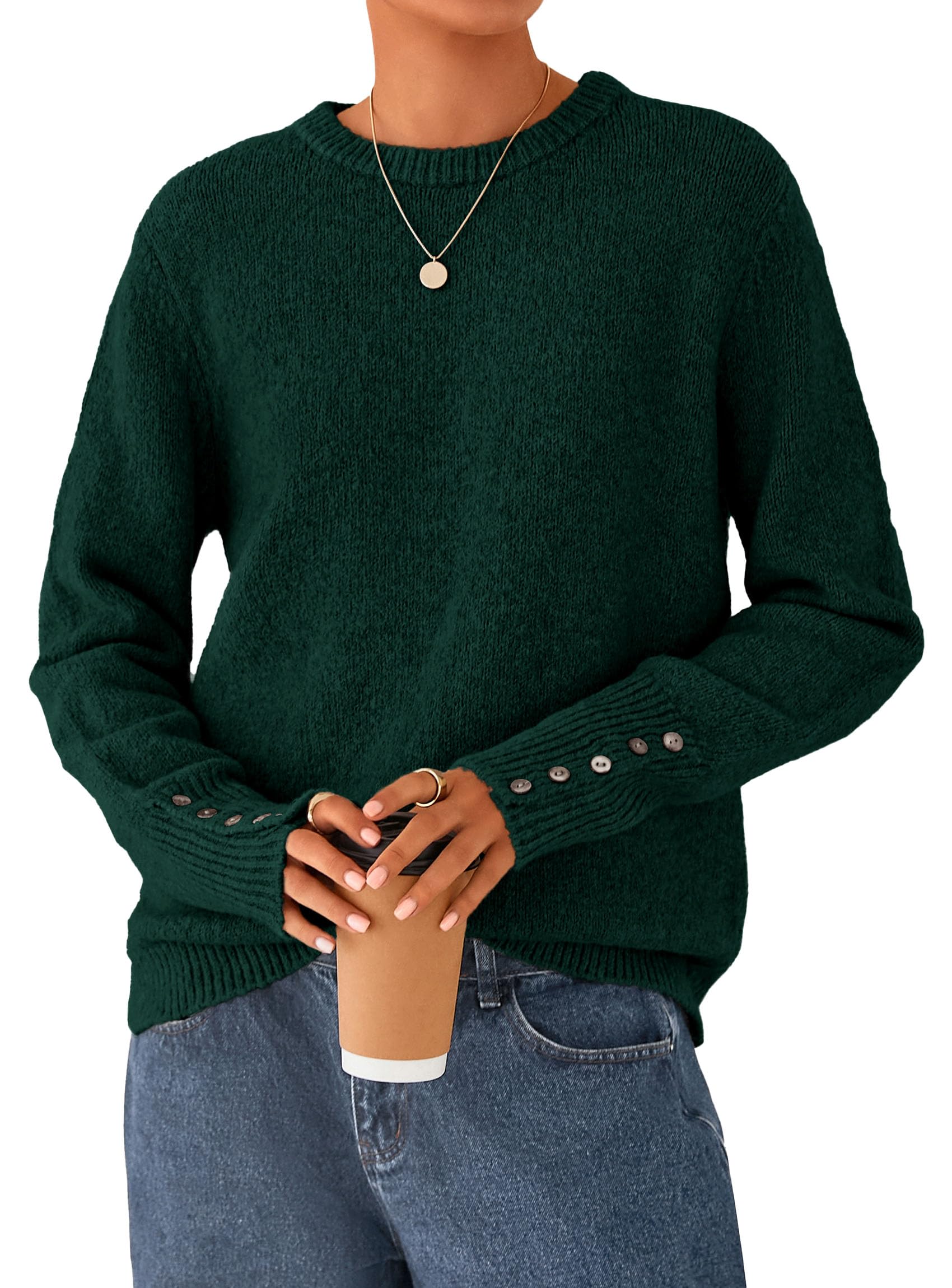 Fall Sweaters for Women Cozy Casual Pullover Ribbed Knit Tops