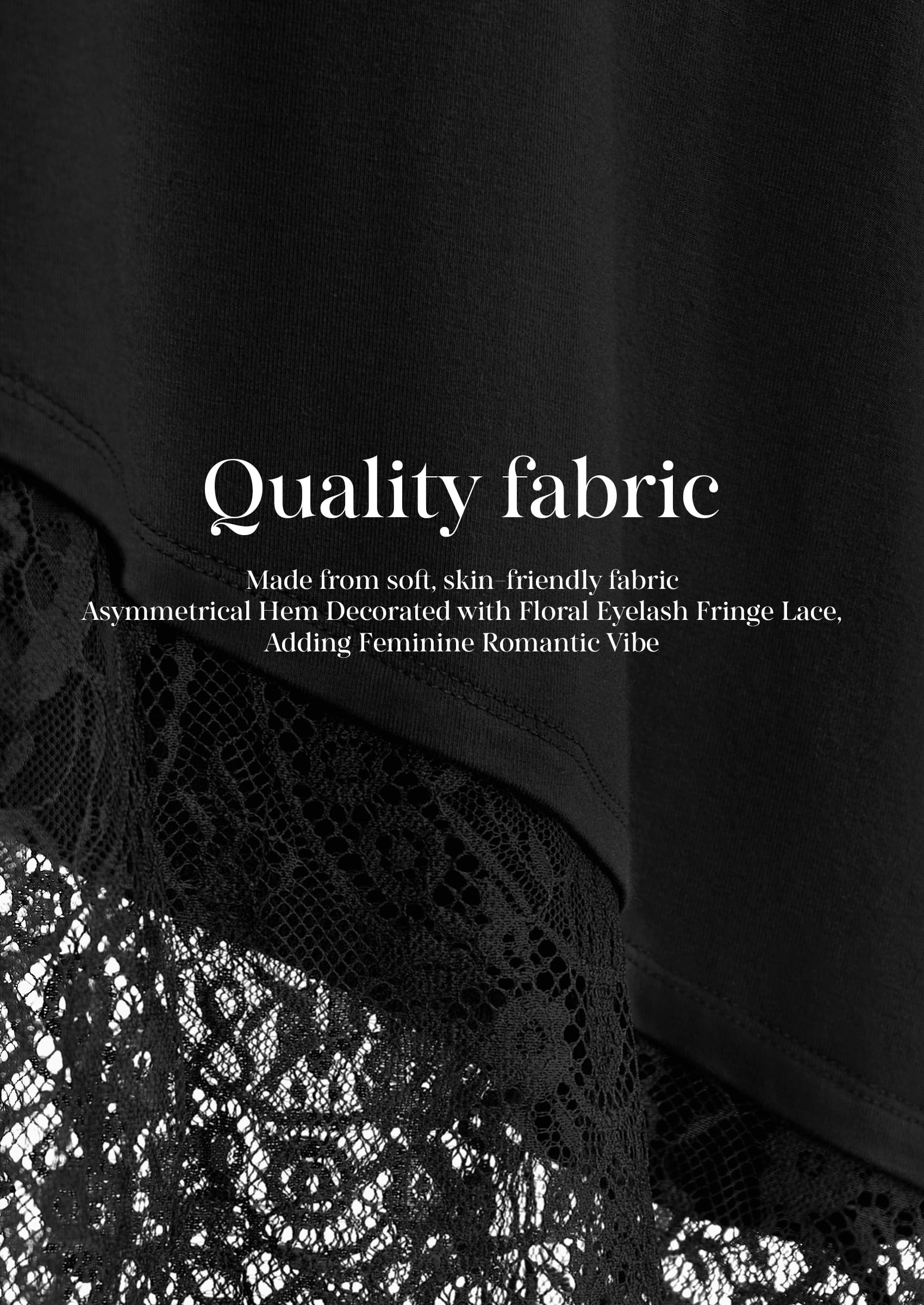 Women's Lace Patchwork Long Sleeve Shirts,Black,S