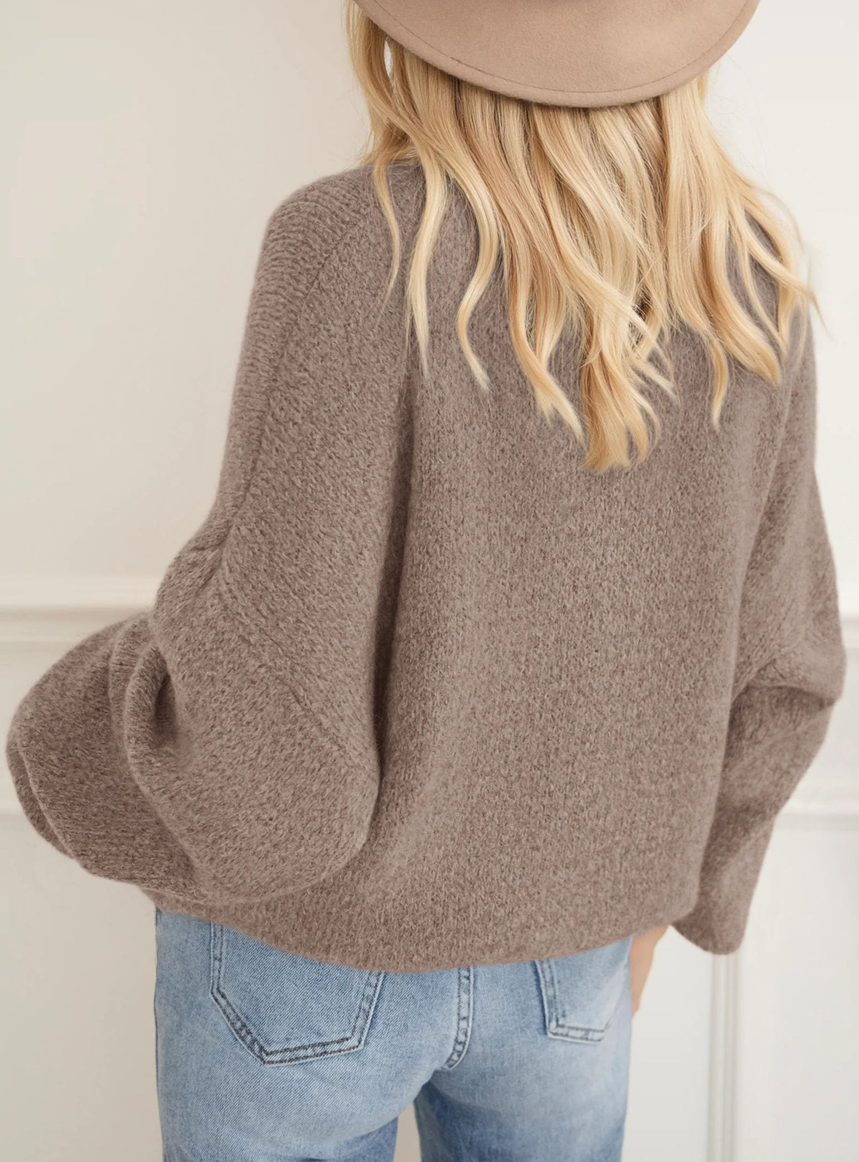 Women's Fall Oversized Holiday Sweaters (Khaki,S)
