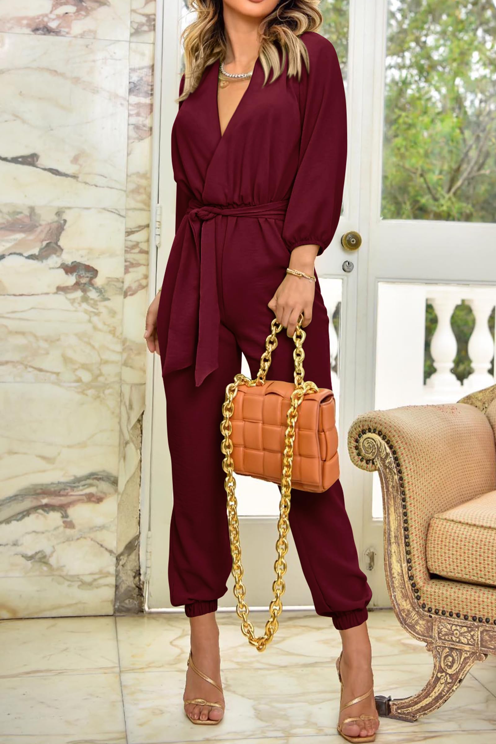 Long Sleeve Jumpsuits for Women Dressy Casual Fall Outfits