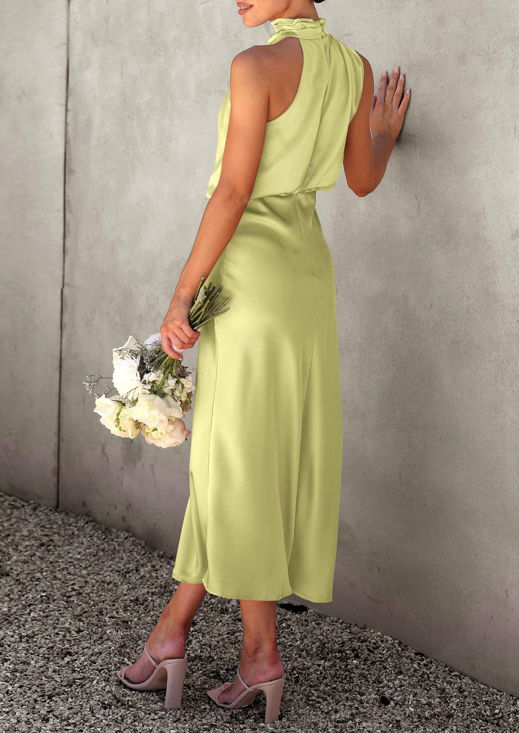 Women's Summer Satin Maxi Cocktail Dress