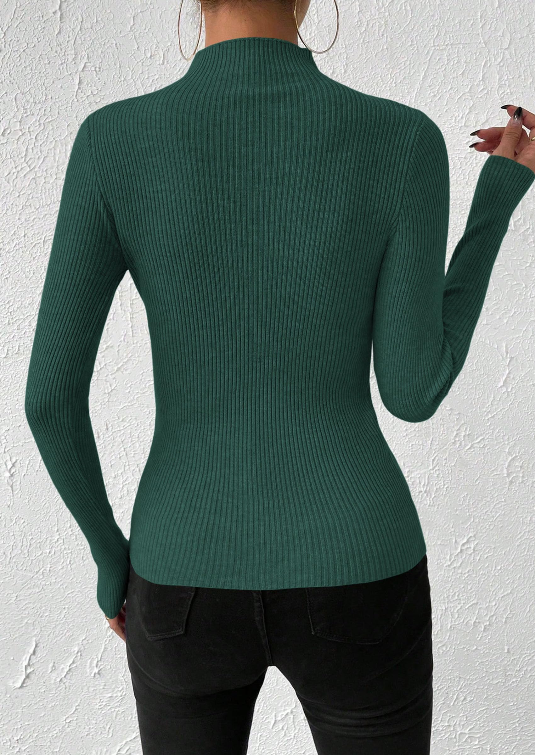 Women's Mock Turtleneck Lightweight Sweaters Fall Knit Tshirts