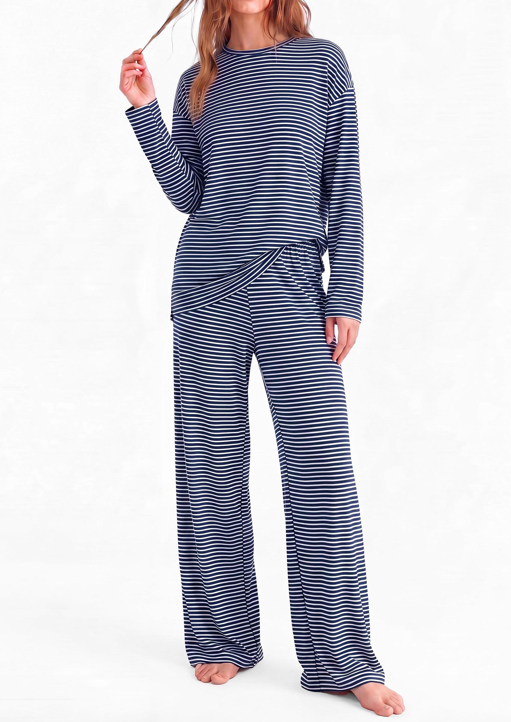 Lounge Sets for Women Fall Striped Matching Comfy Pajama Sets