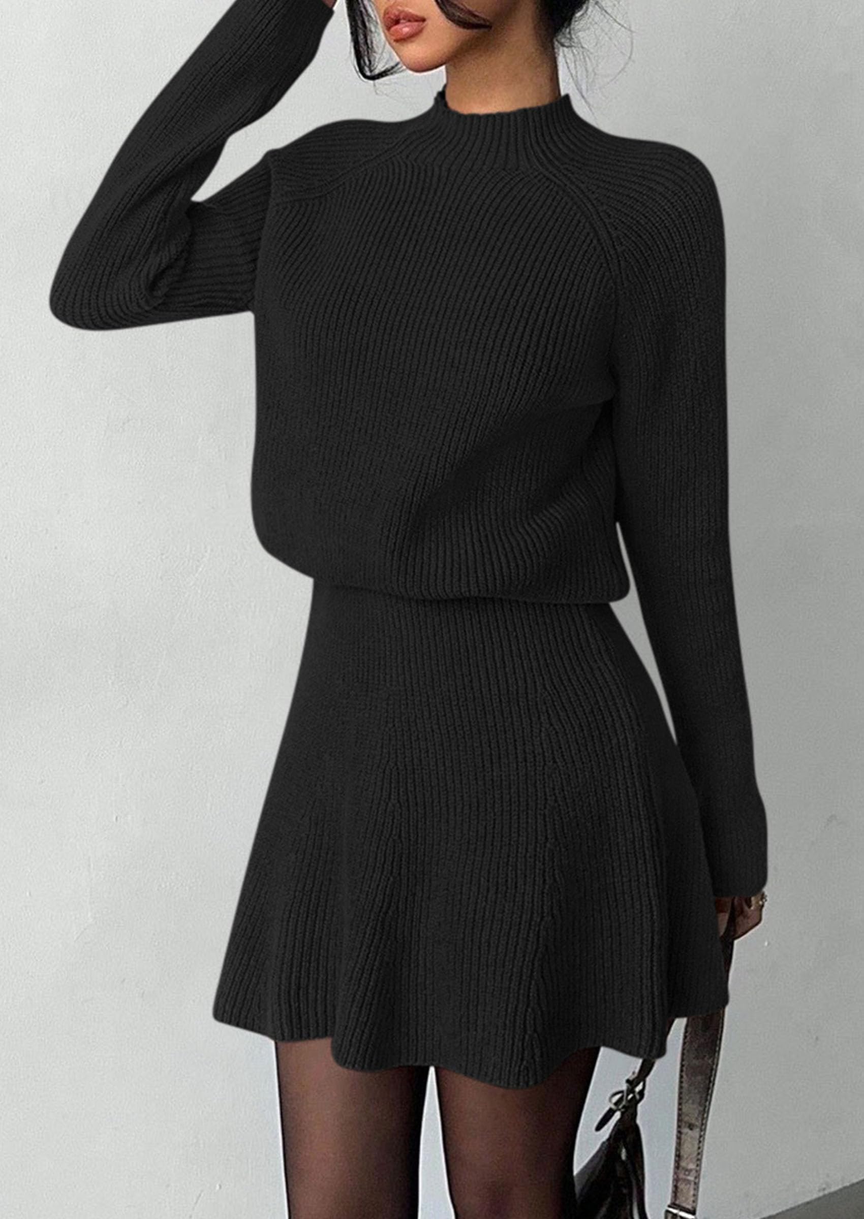 Women's Fall 2 Piece Outfits Matching Sweater Skirt Sets