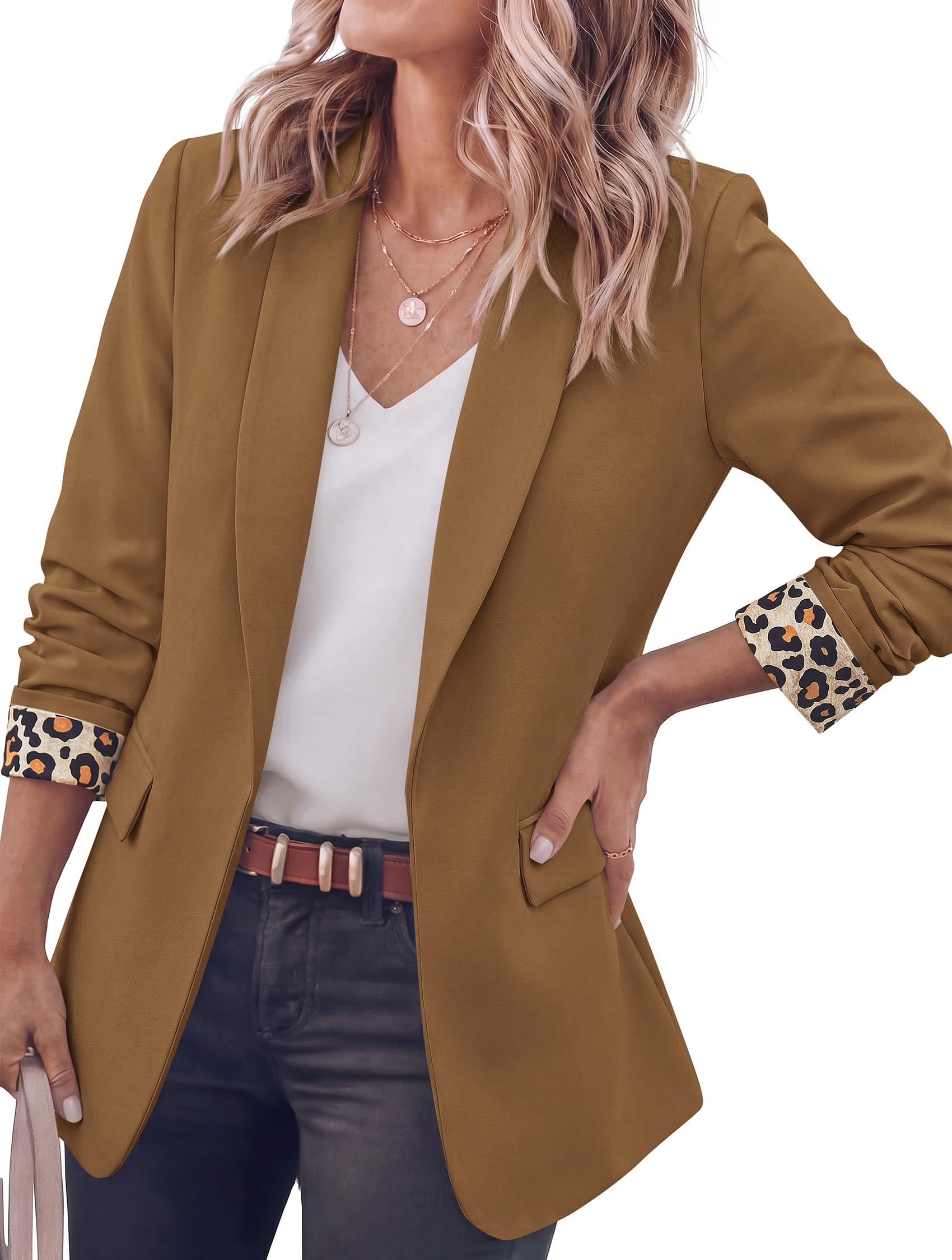 Blazers for Women Business Casual Open Front Lapel Suit Jacket