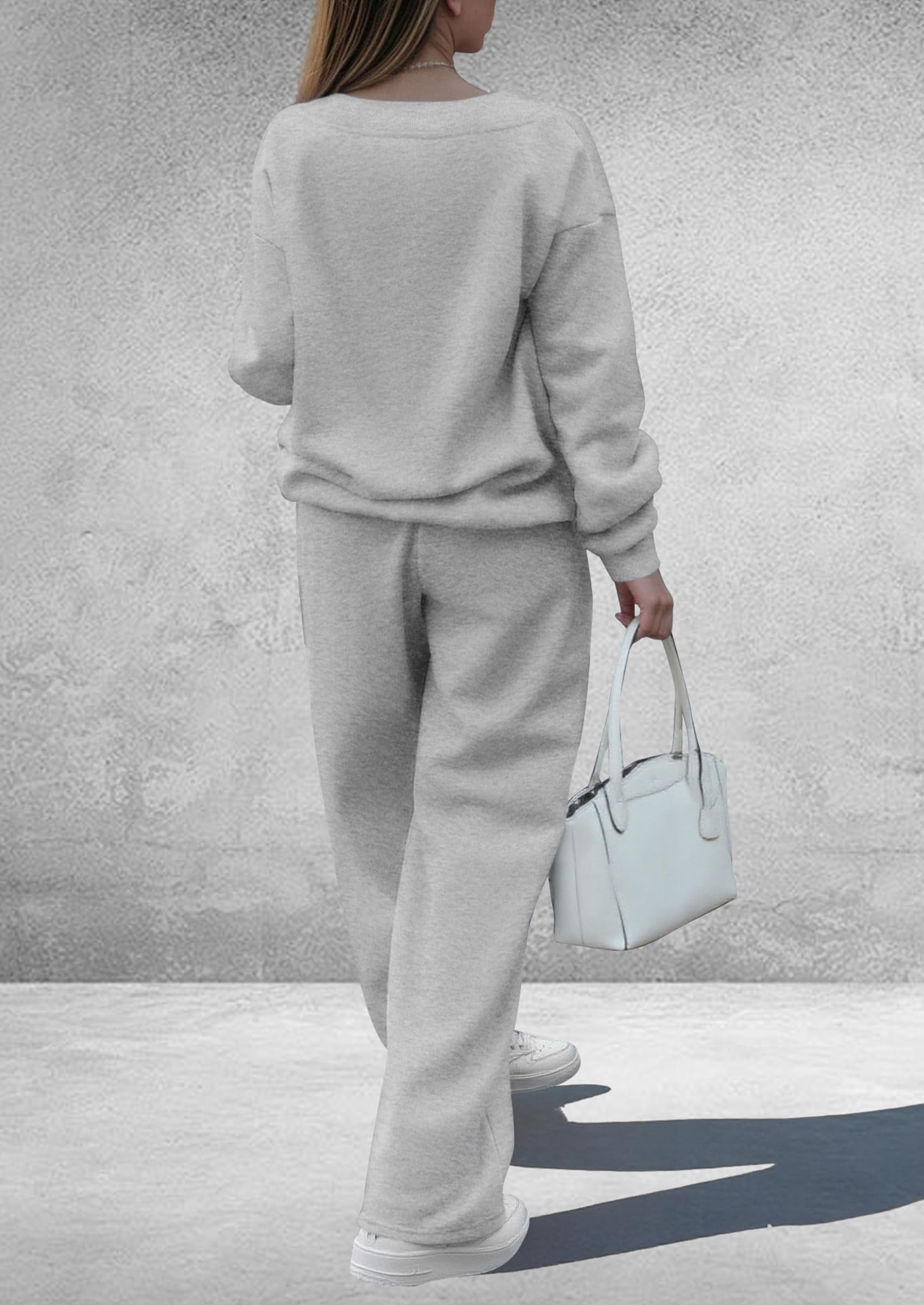 Womens 2 Piece Outfits Fall Sweatsuits,Grey,S